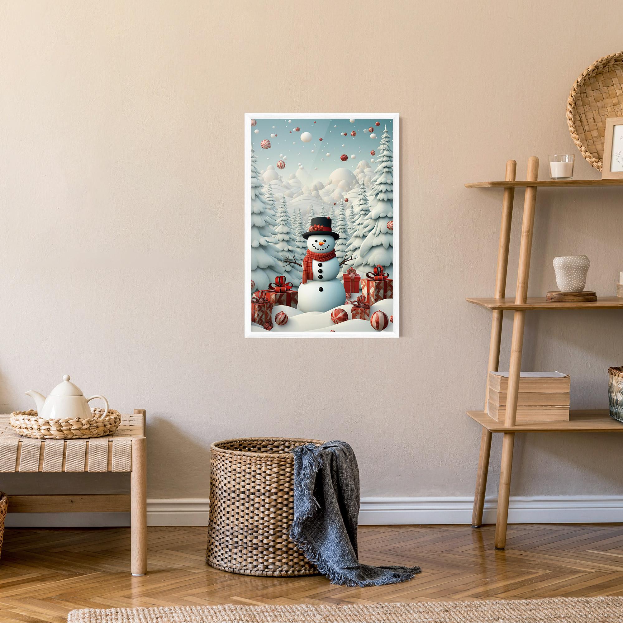 Poster Înrămat Snowman mockup 9