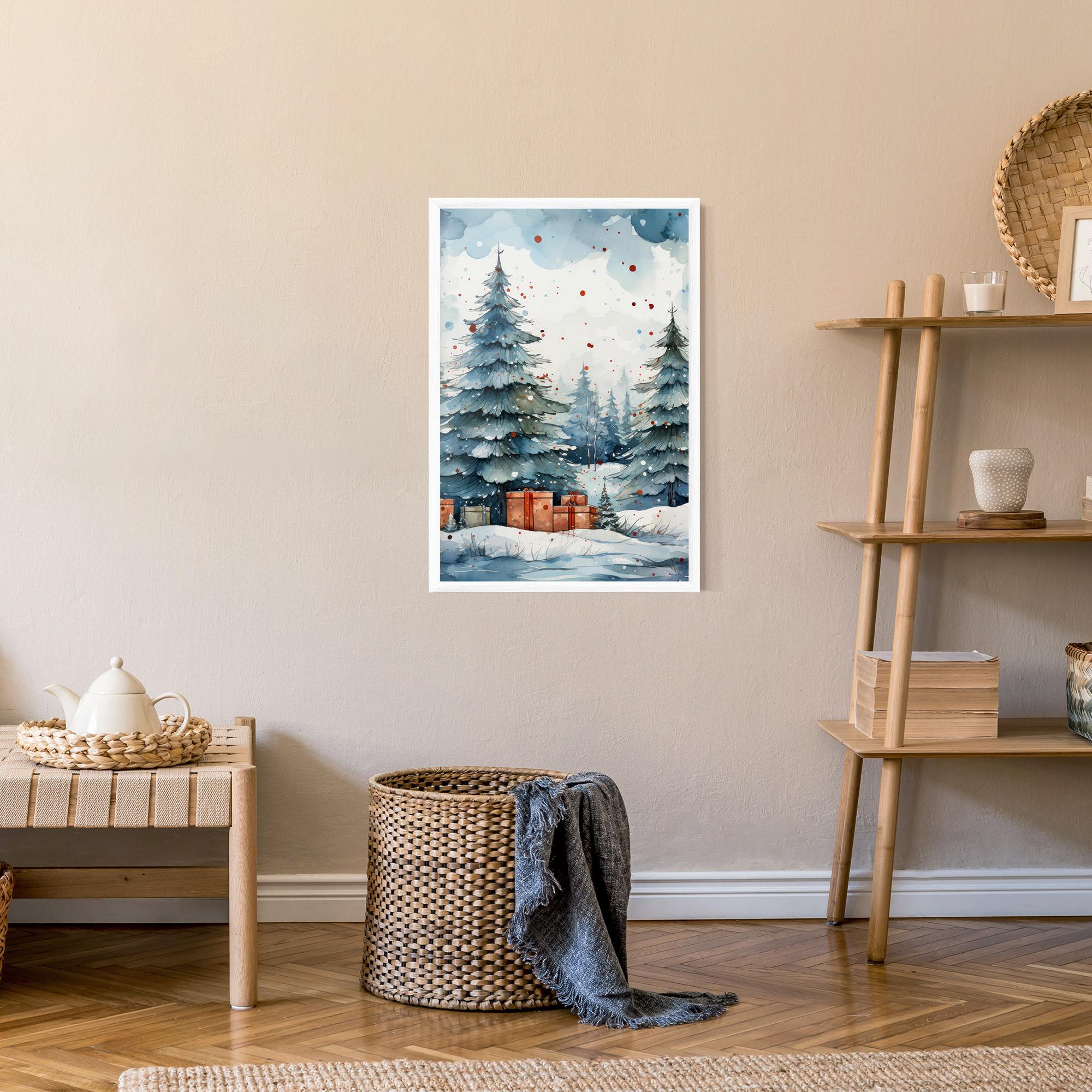 Poster Înrămat Watercolor Christmas mockup 9