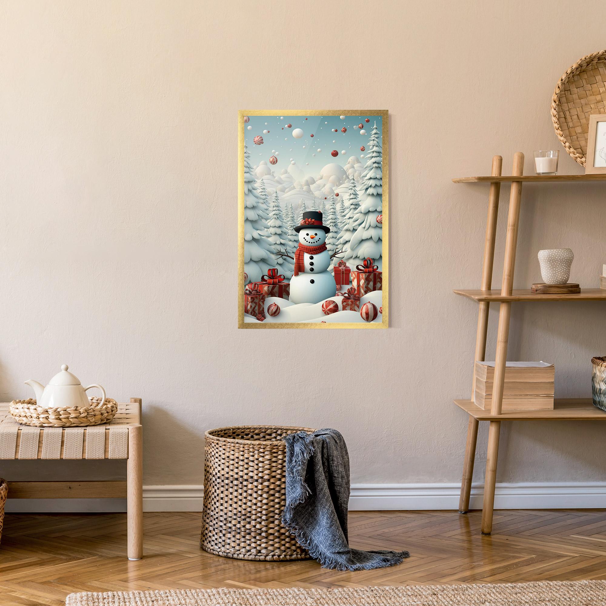 Poster Înrămat Snowman mockup 9