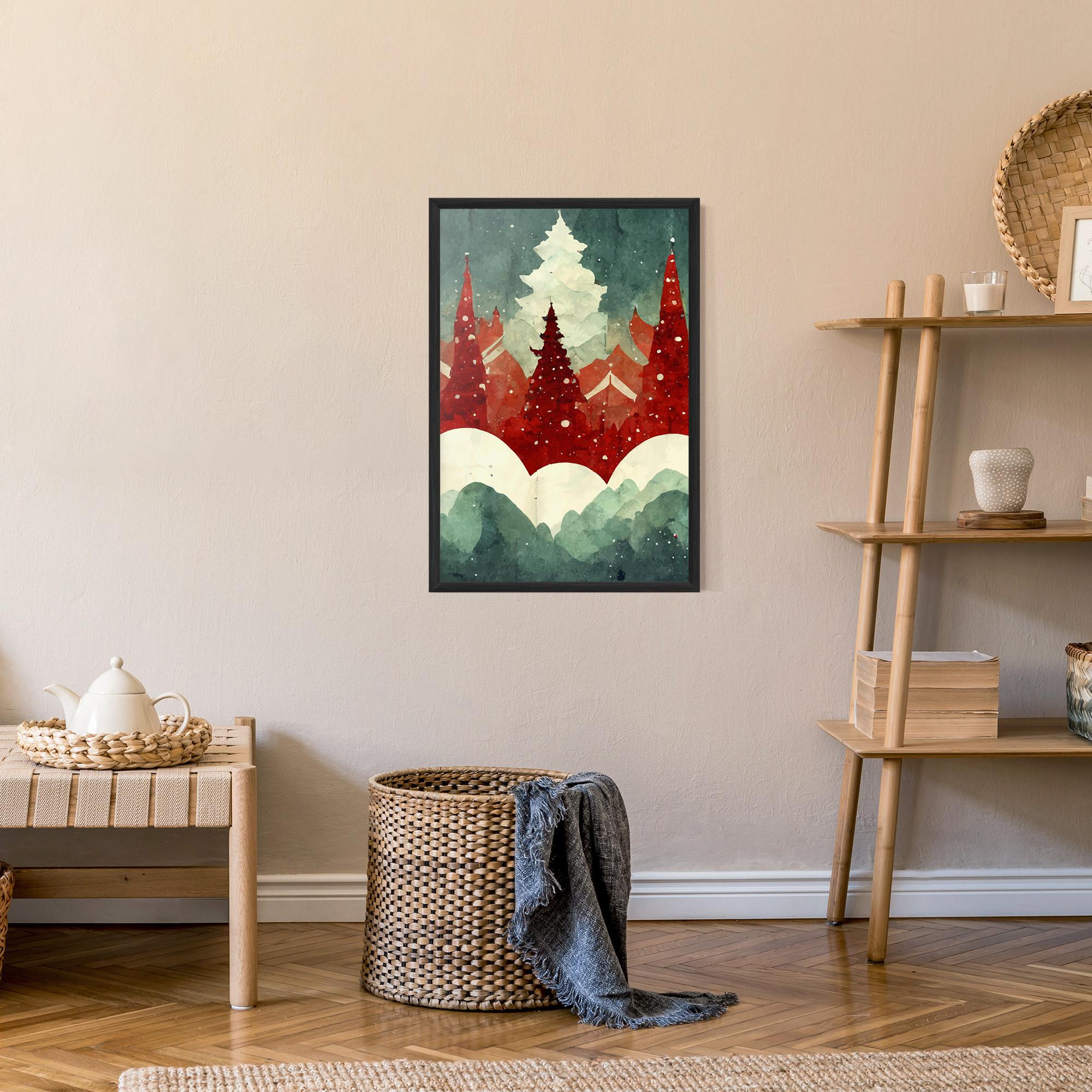 Poster Înrămat Christmas Landscape mockup 9