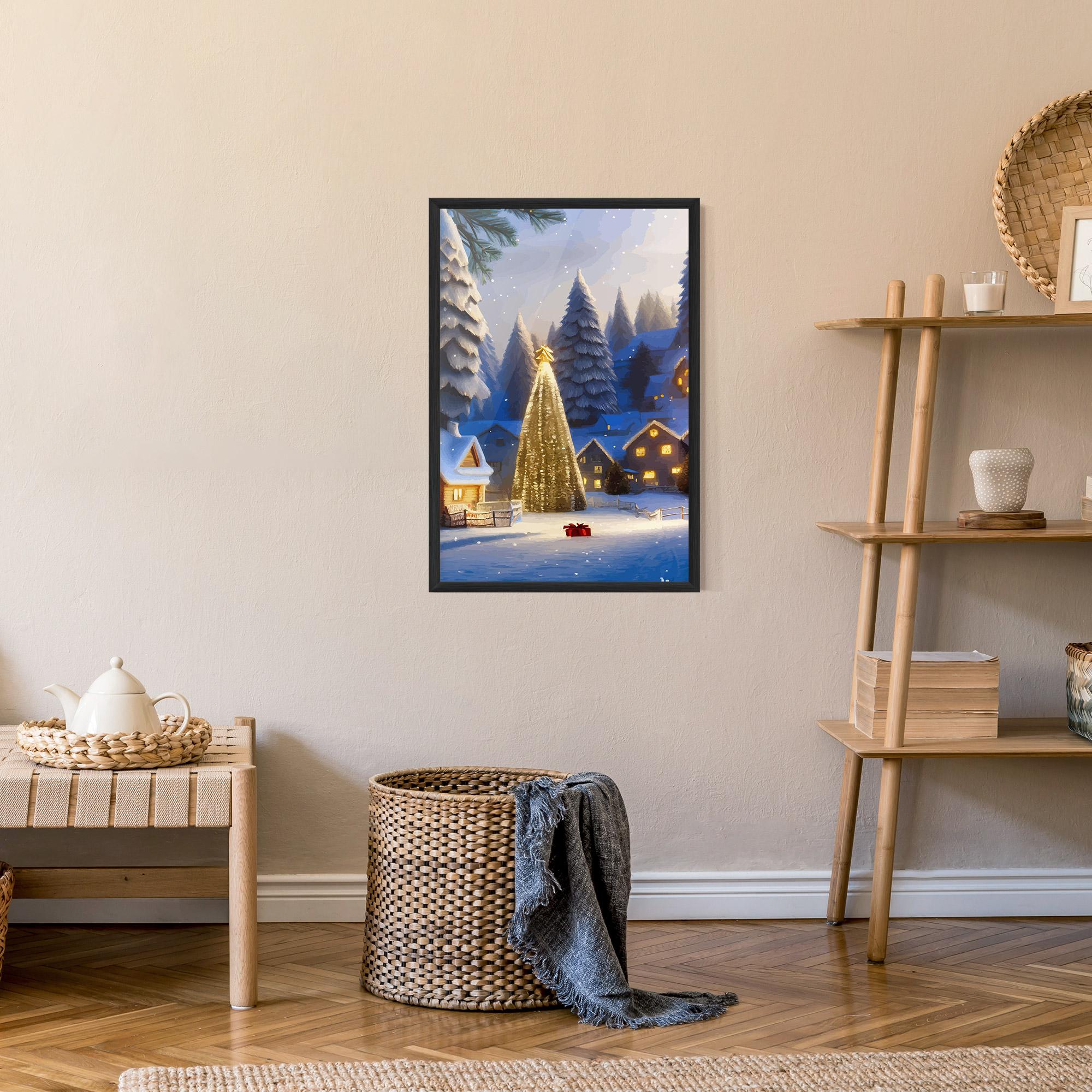 Poster Înrămat Fairy Tale Christmas House mockup 9