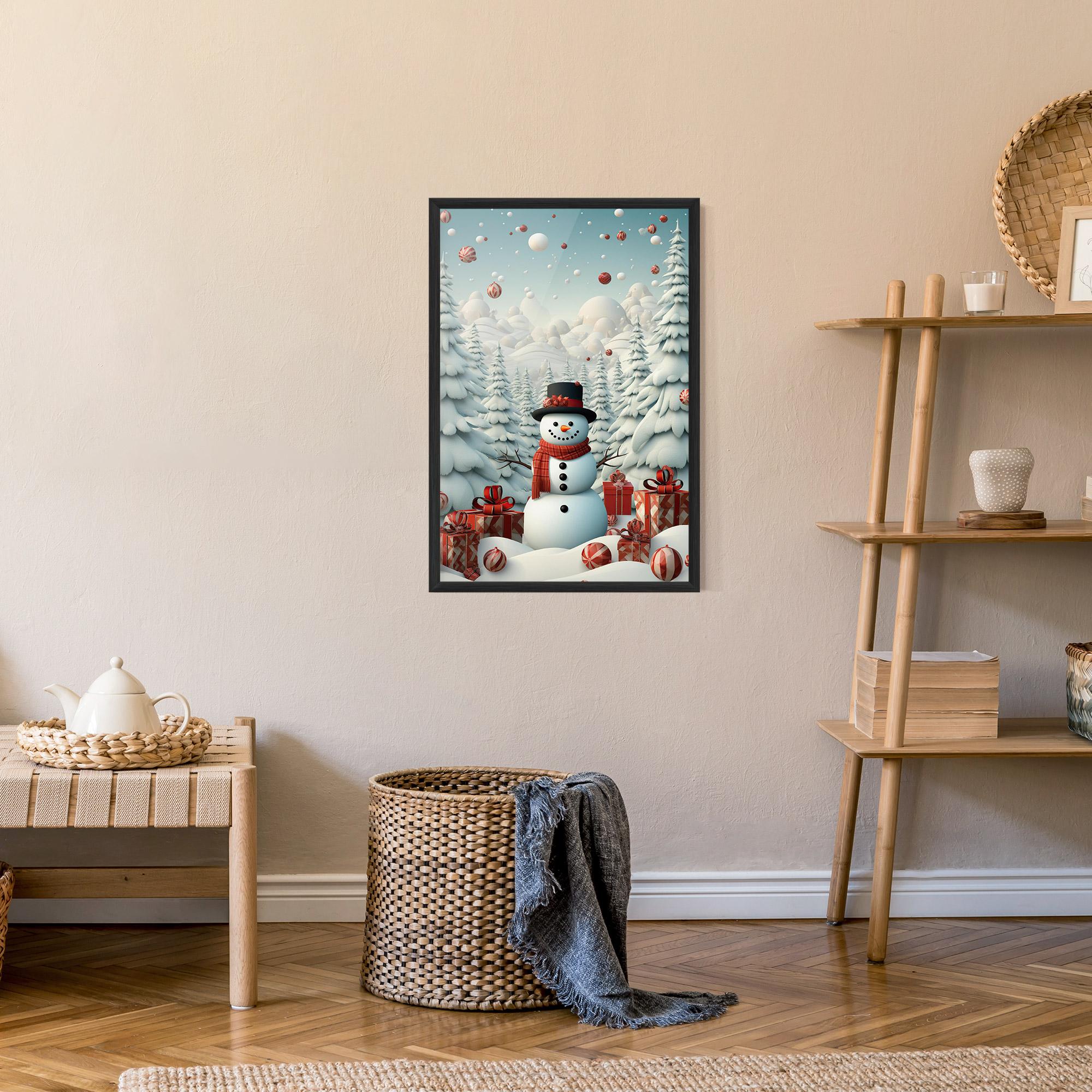 Poster Înrămat Snowman mockup 9