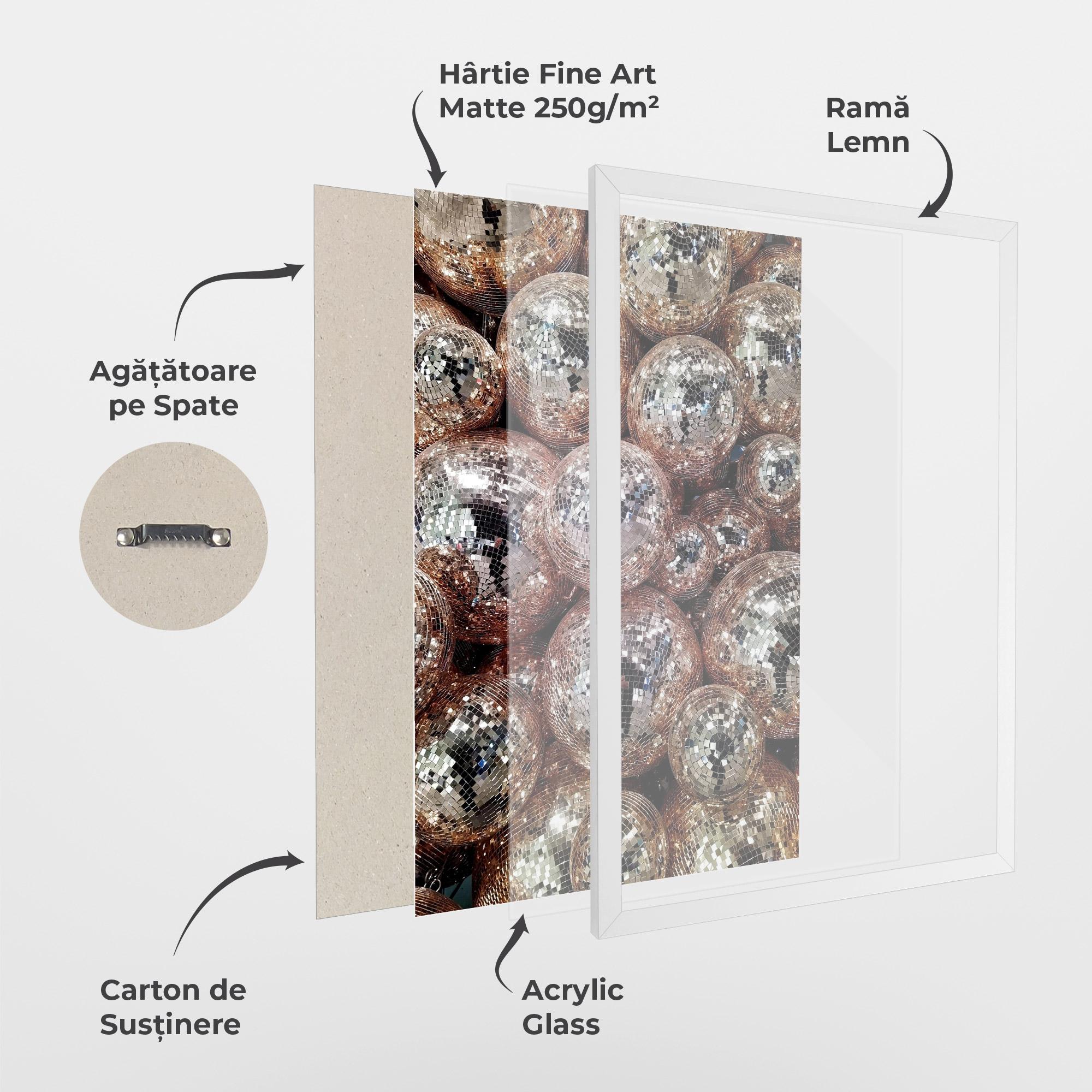 Poster Înrămat Christmas Disko Balls mockup 1