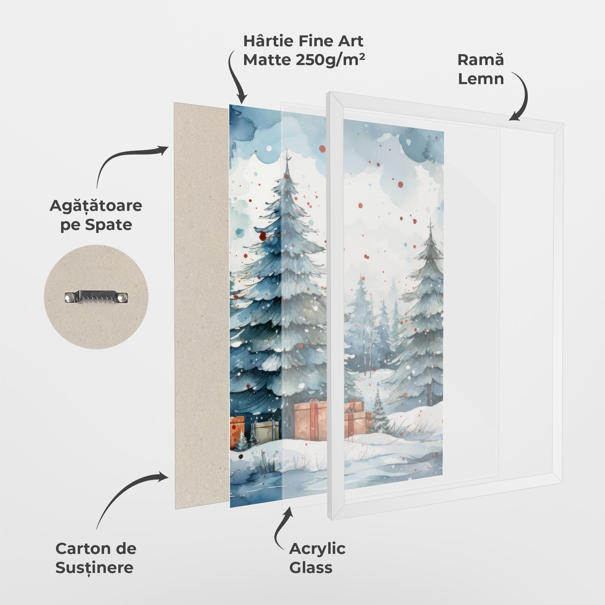 Poster Înrămat Watercolor Christmas mockup 1
