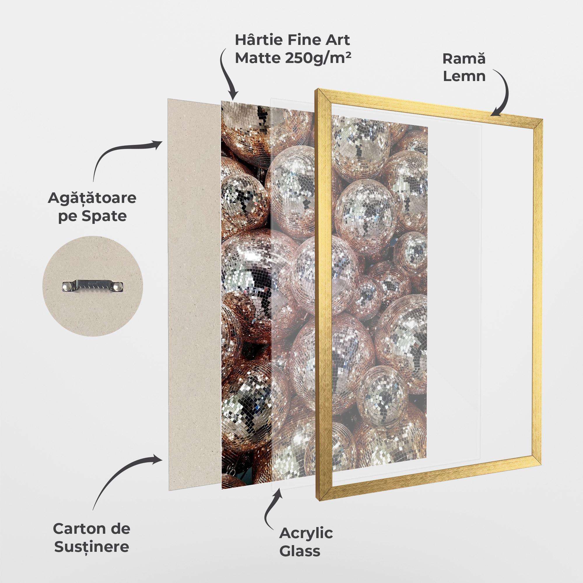 Poster Înrămat Christmas Disko Balls mockup 1