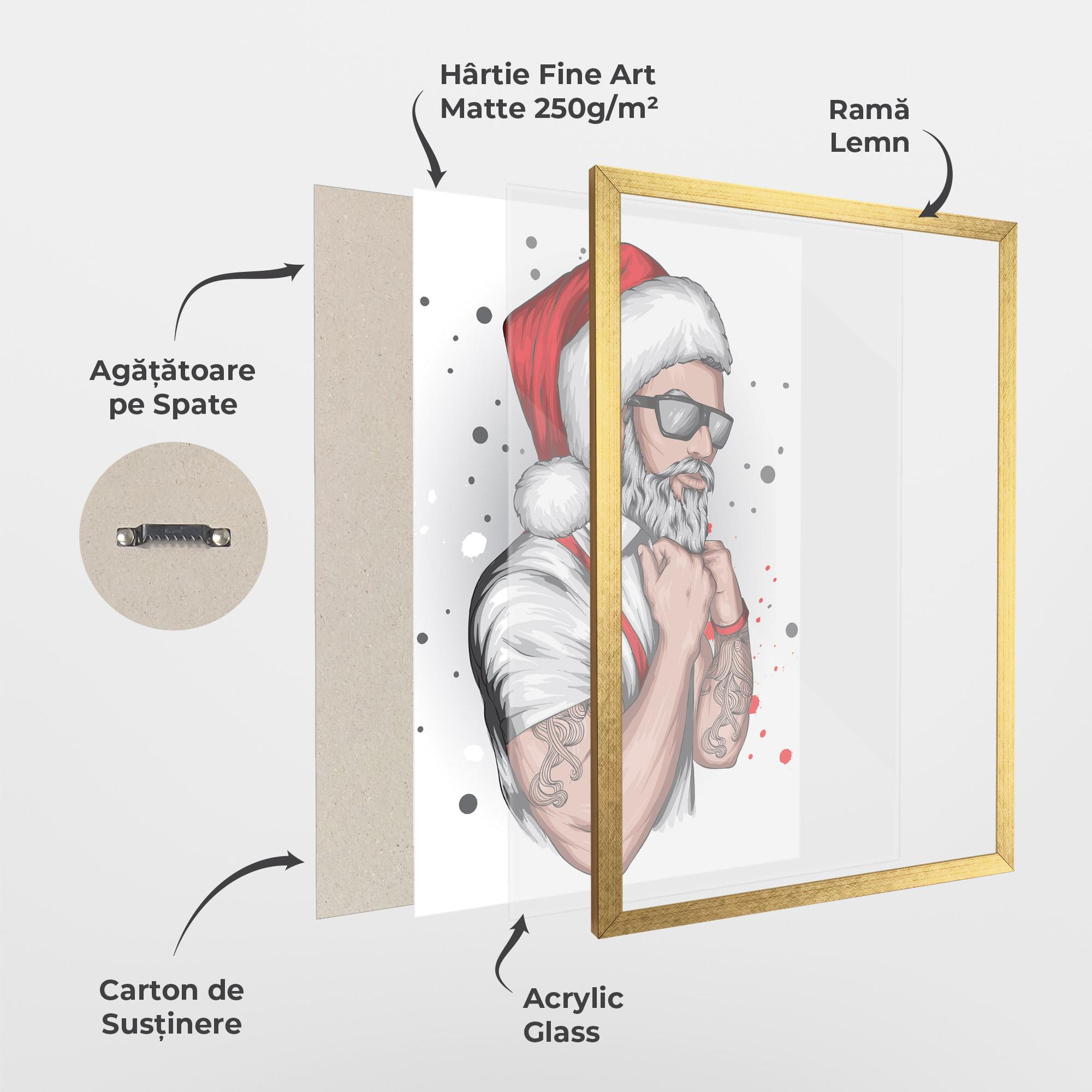 Poster Înrămat Tattoo Santa mockup 1