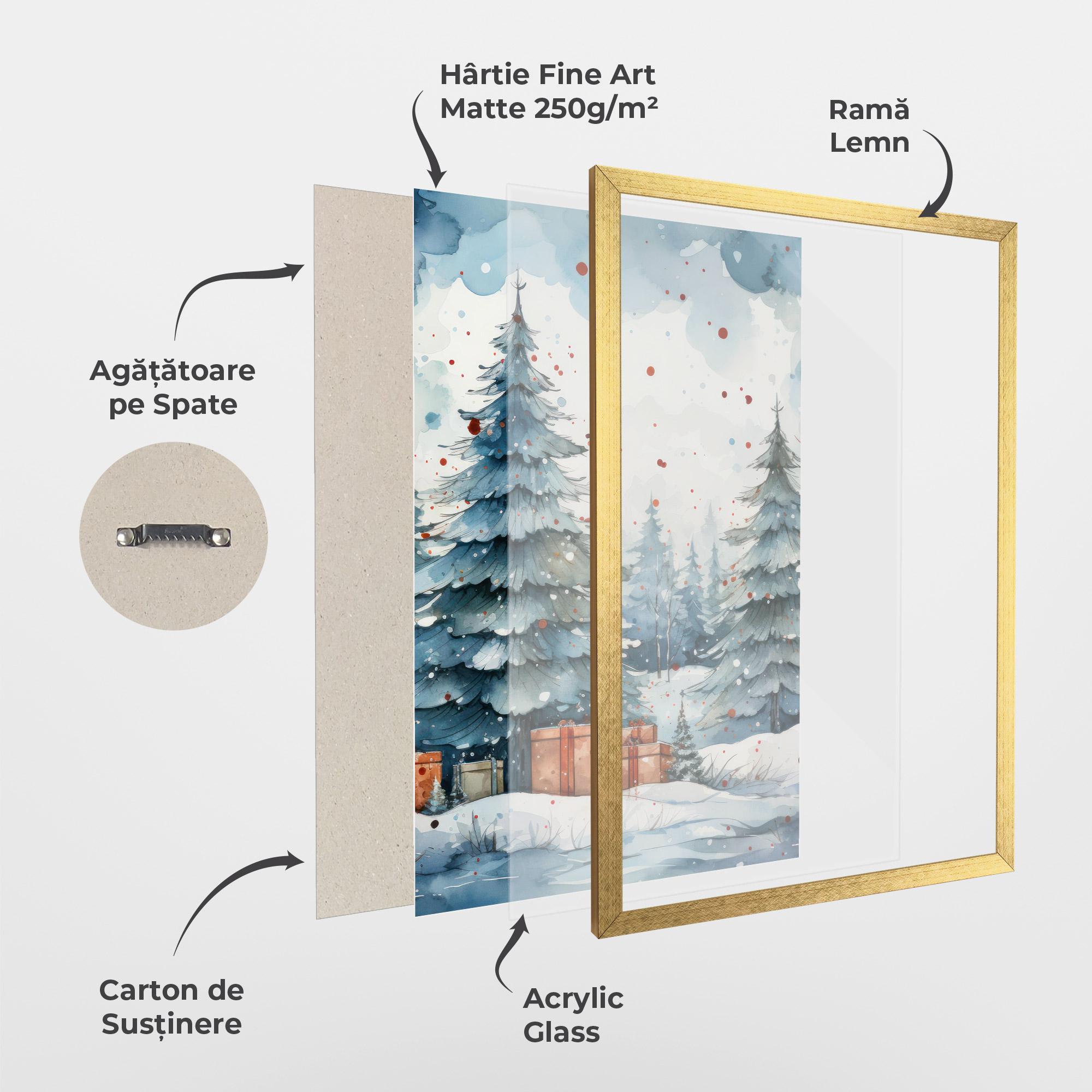 Poster Înrămat Watercolor Christmas mockup 1