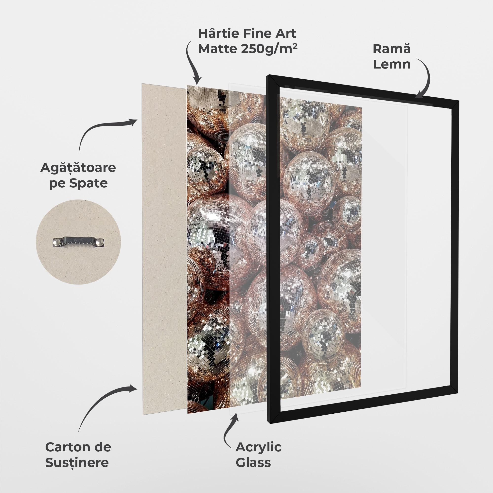 Poster Înrămat Christmas Disko Balls mockup 1