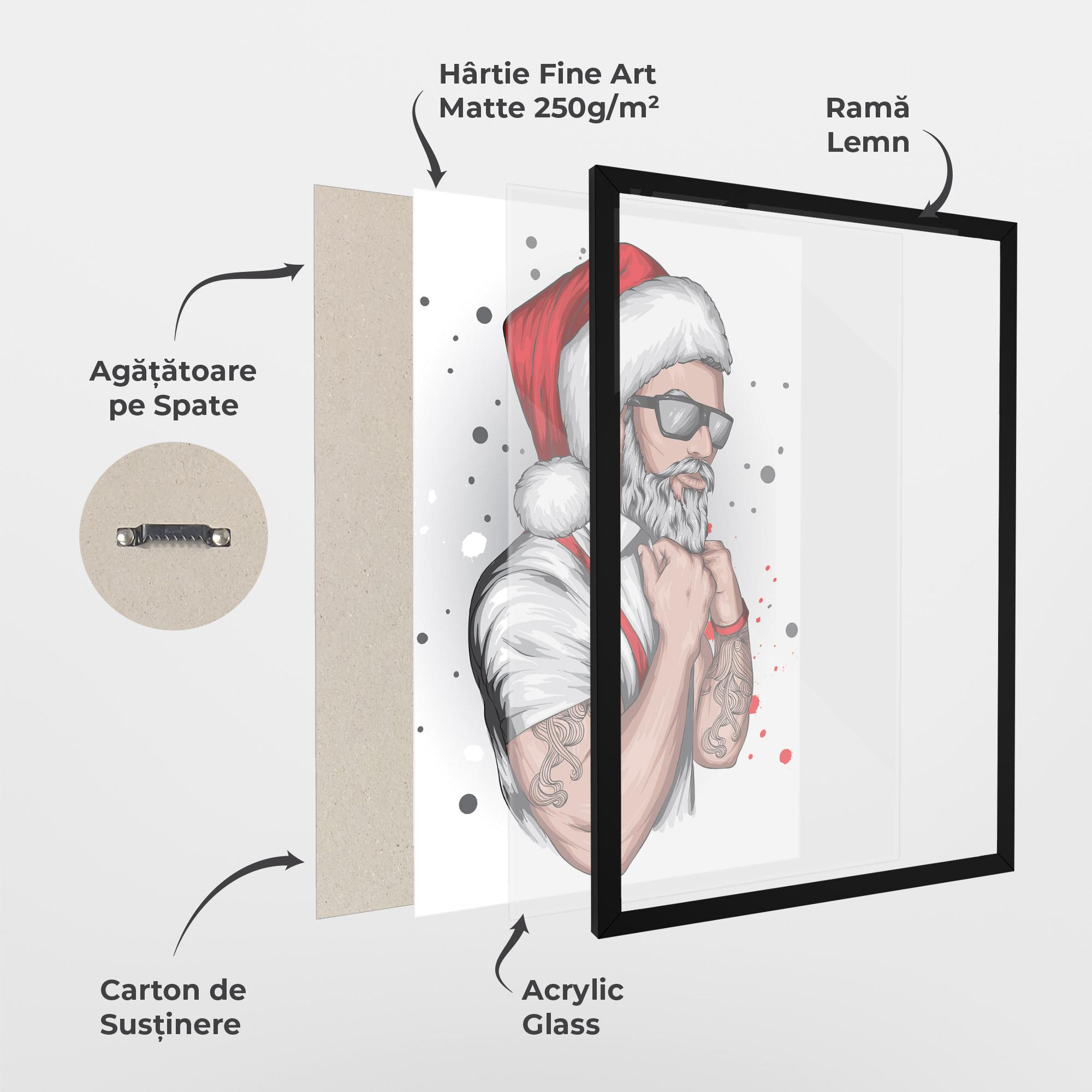 Poster Înrămat Tattoo Santa mockup 1