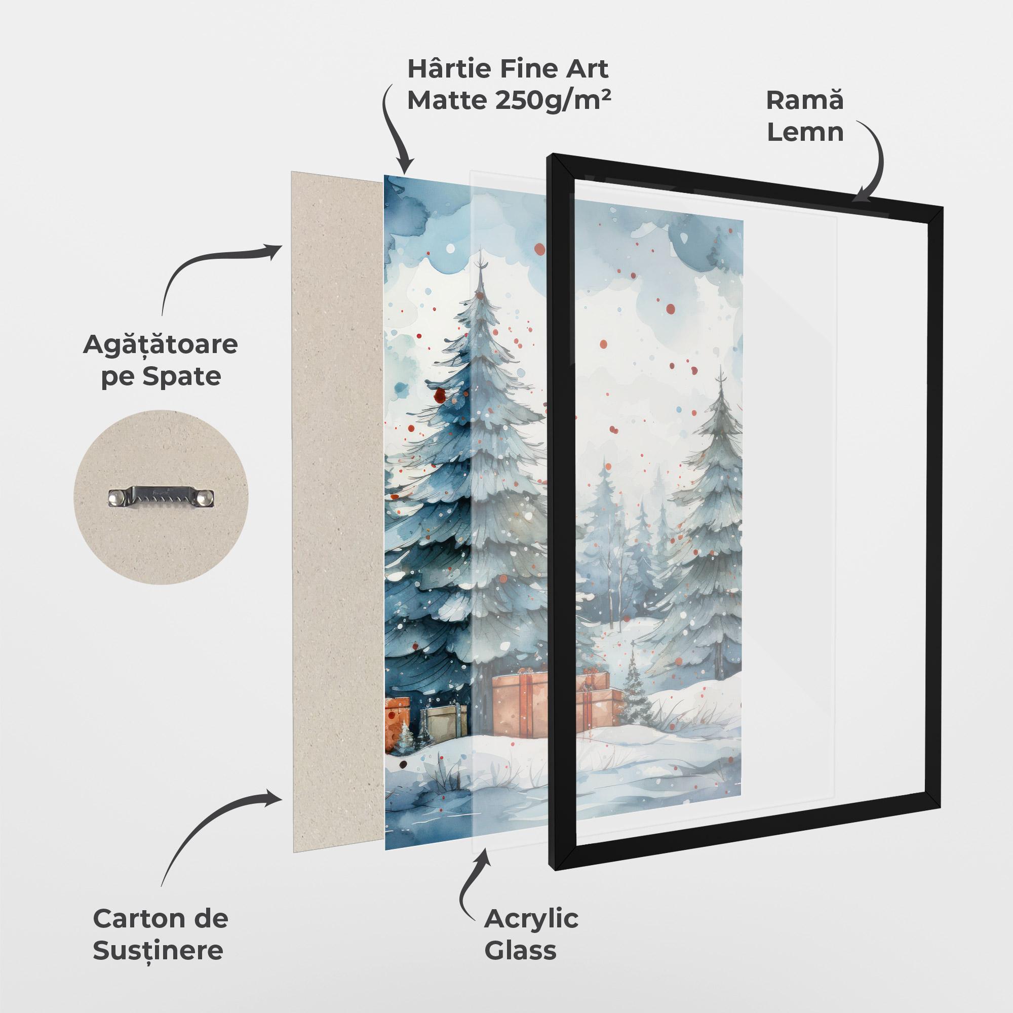 Poster Înrămat Watercolor Christmas mockup 1