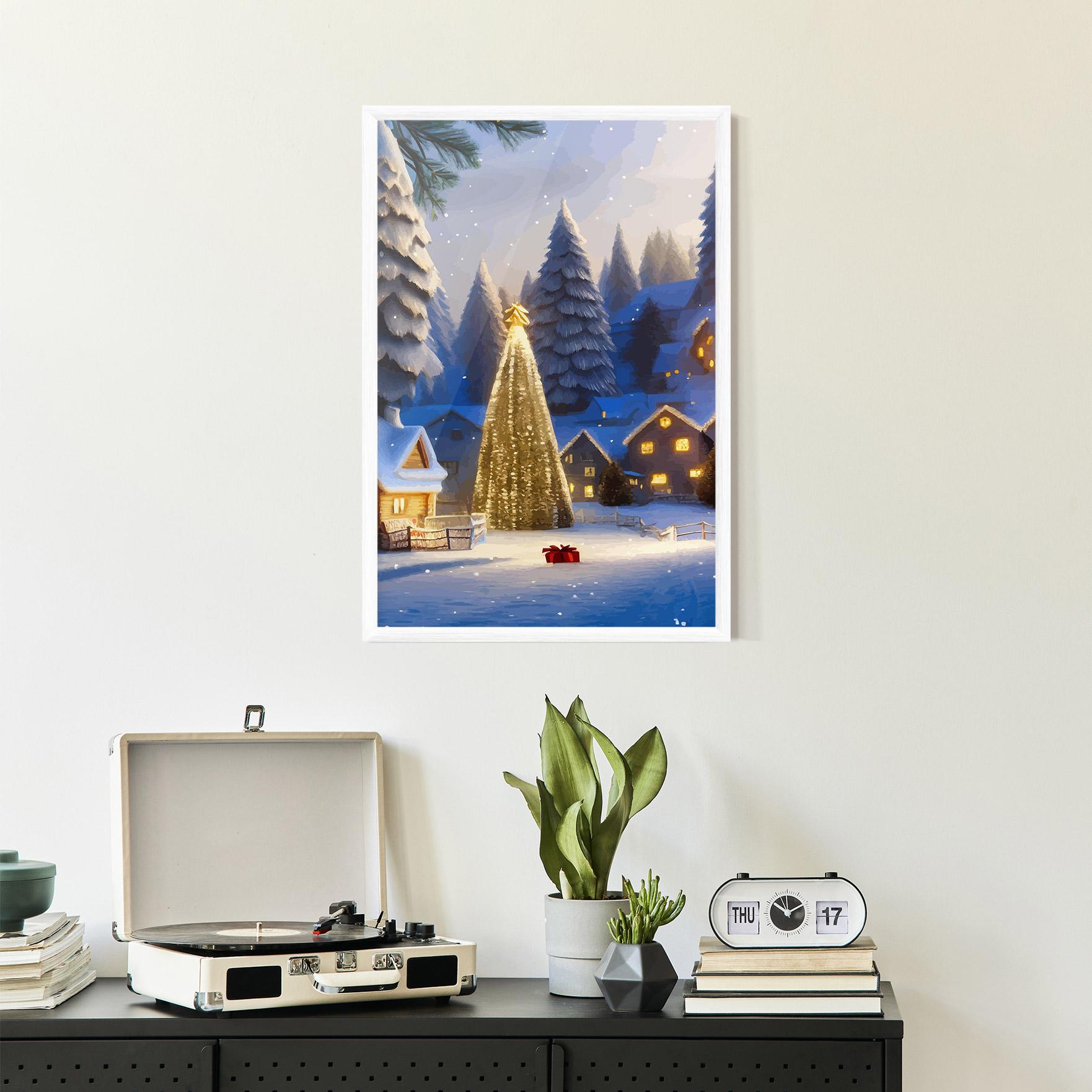 Poster Înrămat Fairy Tale Christmas House mockup 2