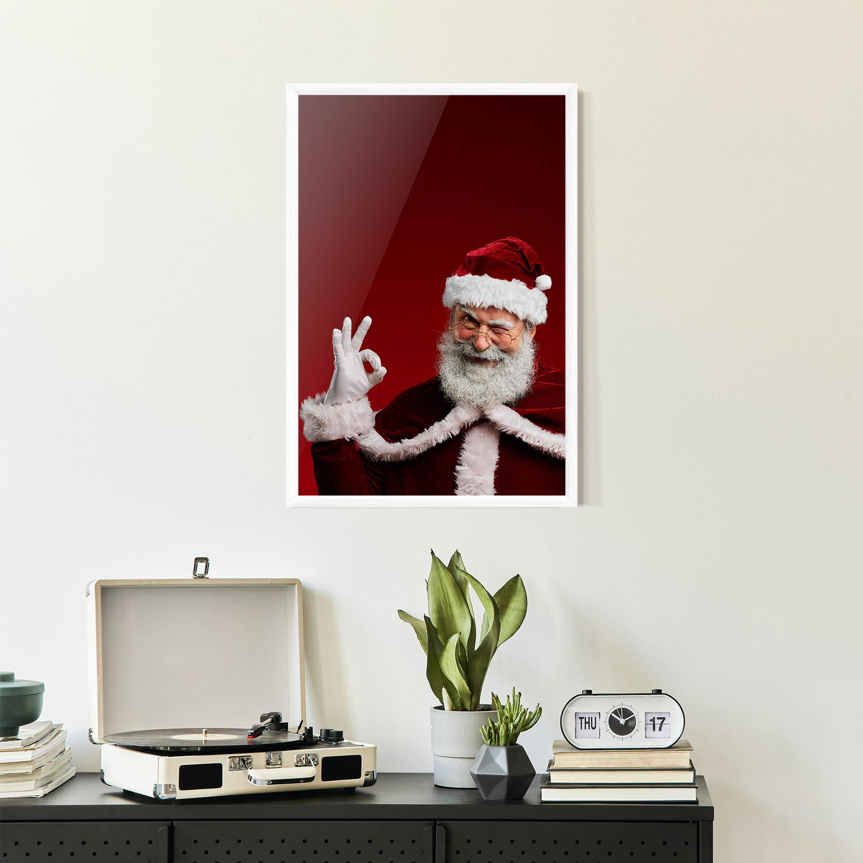 Poster Înrămat Santa Approves mockup 2