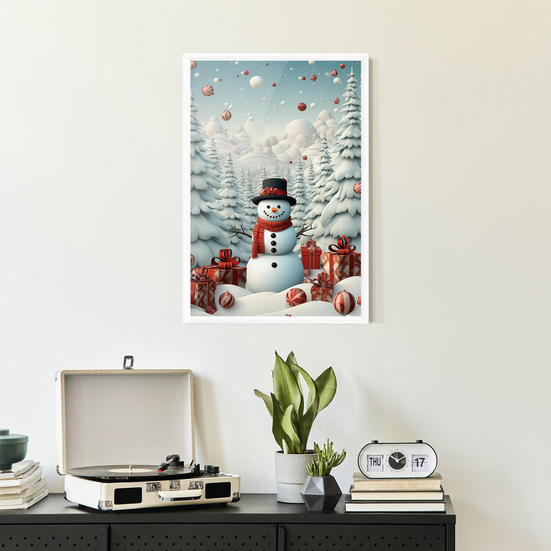 Poster Înrămat Snowman mockup 2