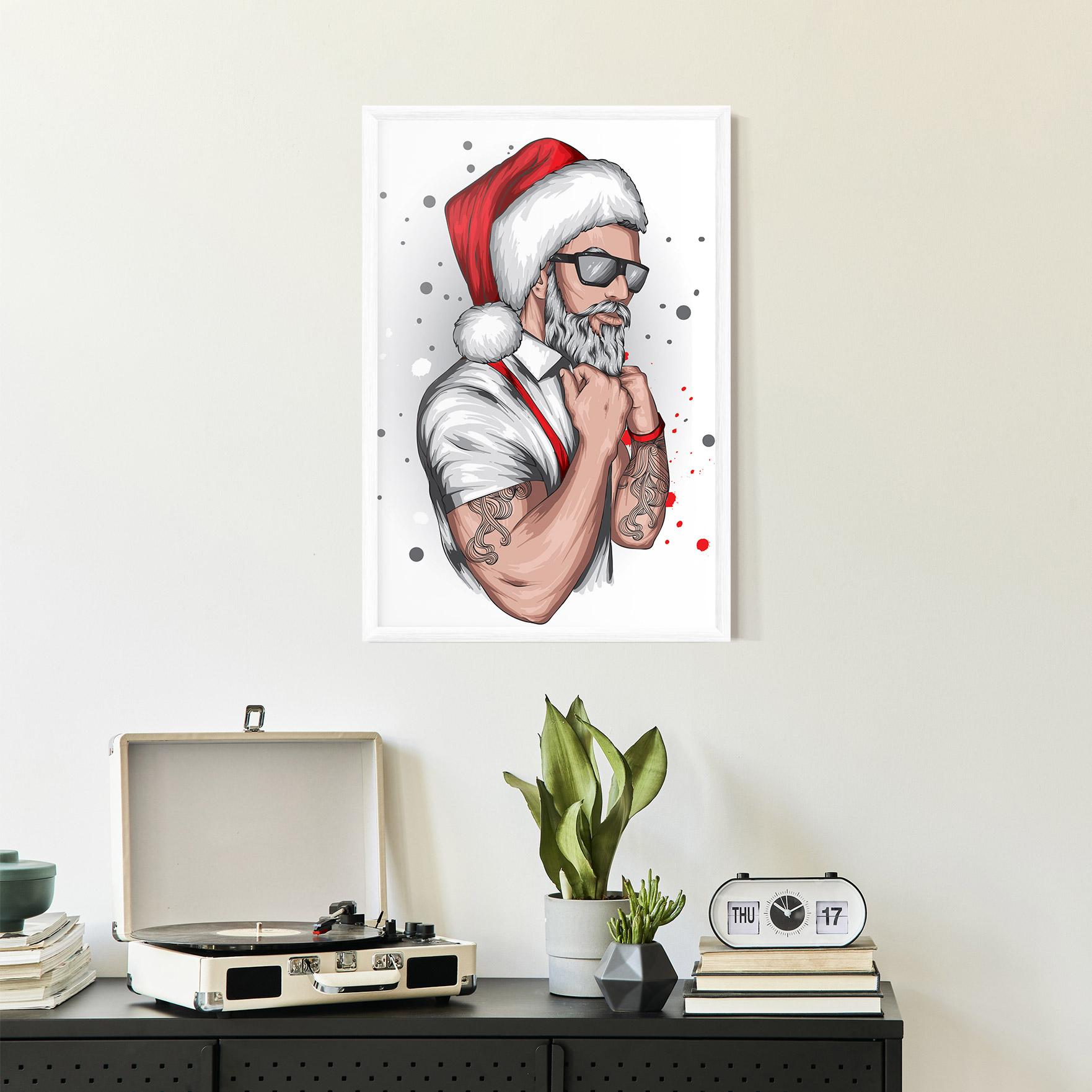 Poster Înrămat Tattoo Santa mockup 2