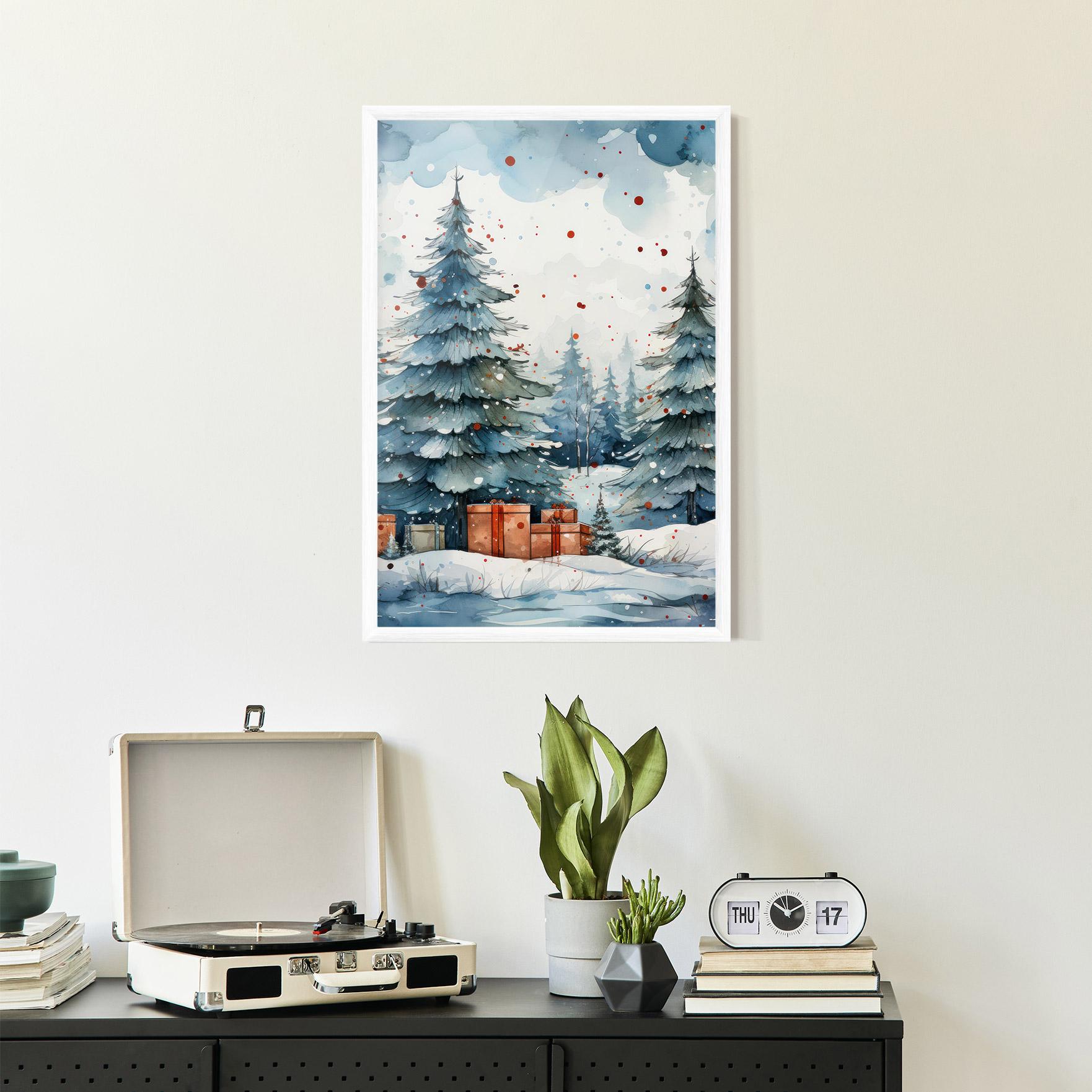 Poster Înrămat Watercolor Christmas mockup 2