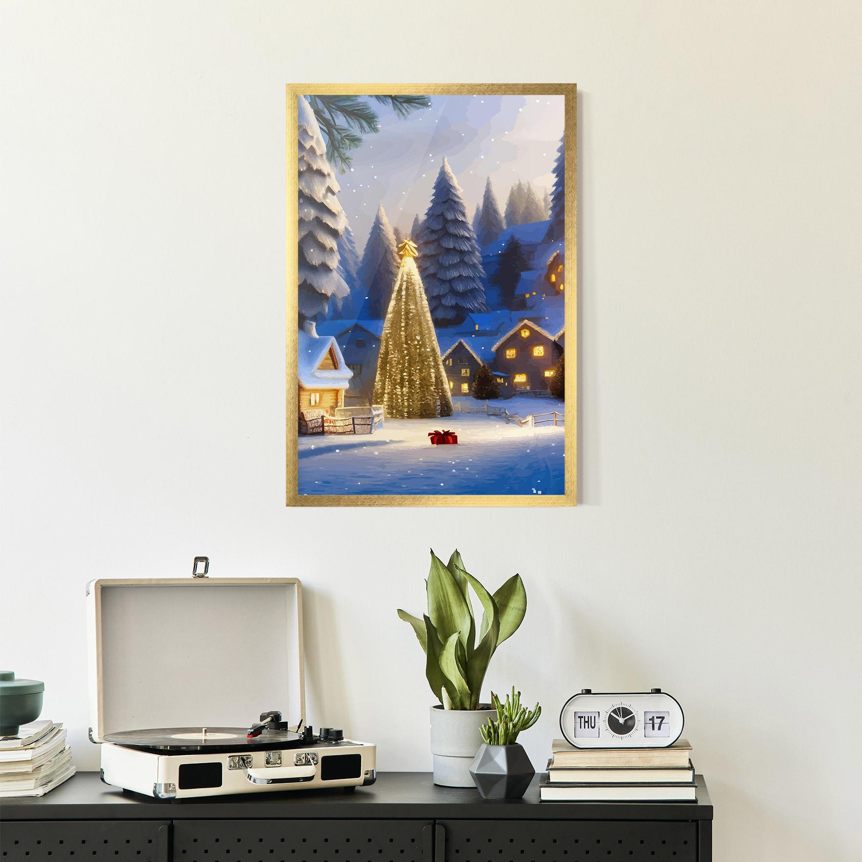 Poster Înrămat Fairy Tale Christmas House mockup 2