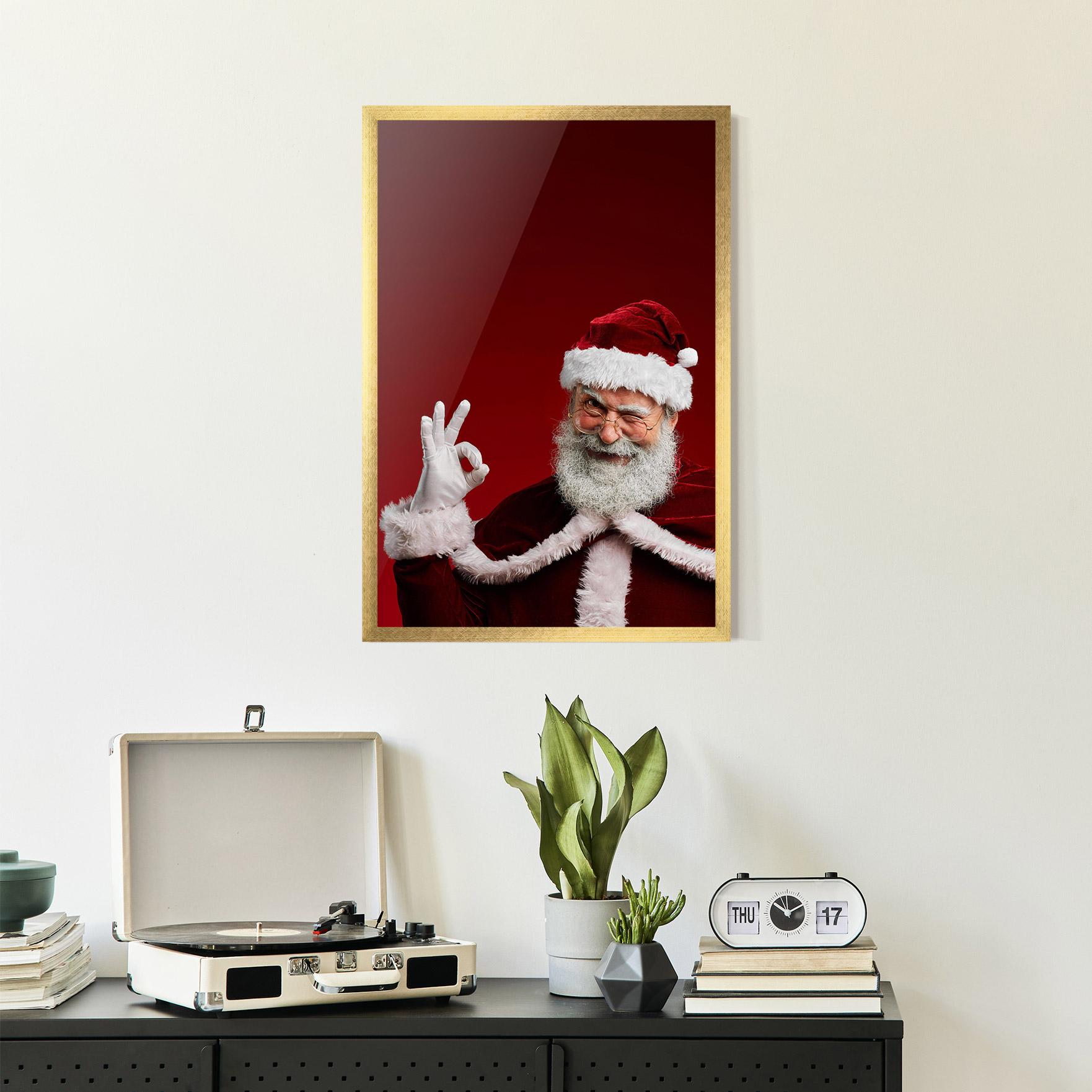 Poster Înrămat Santa Approves mockup 2