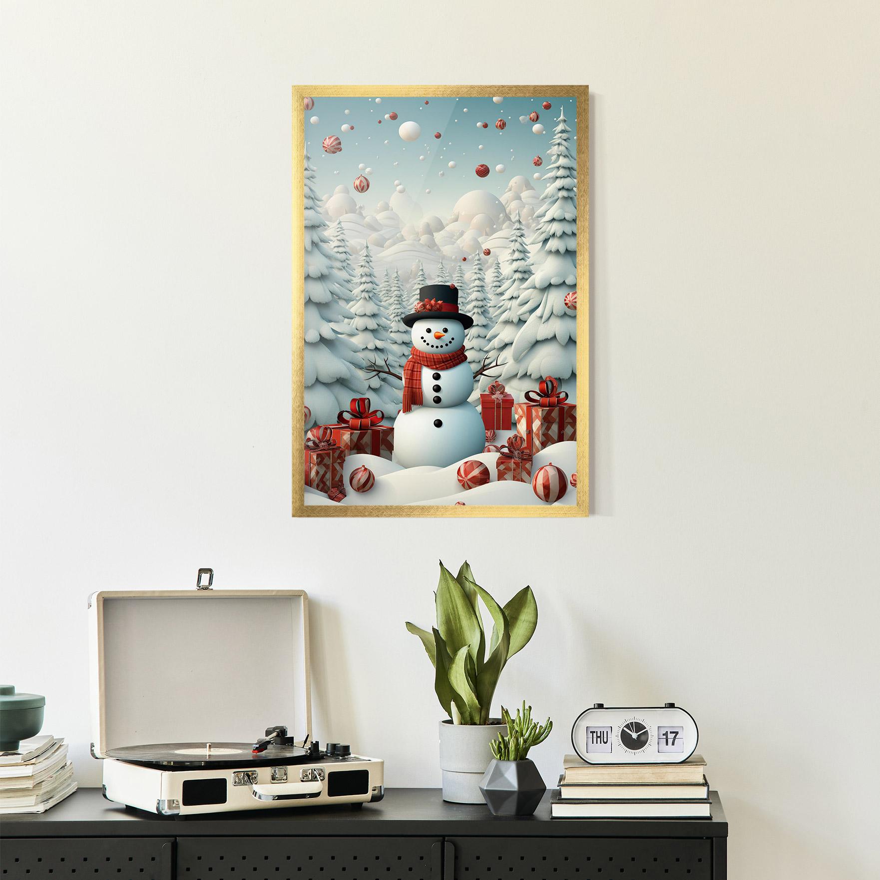 Poster Înrămat Snowman mockup 2