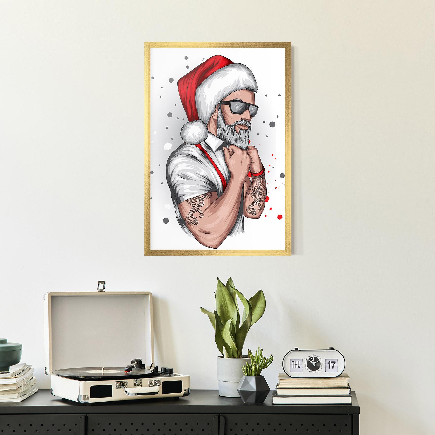 Poster Înrămat Tattoo Santa mockup 2