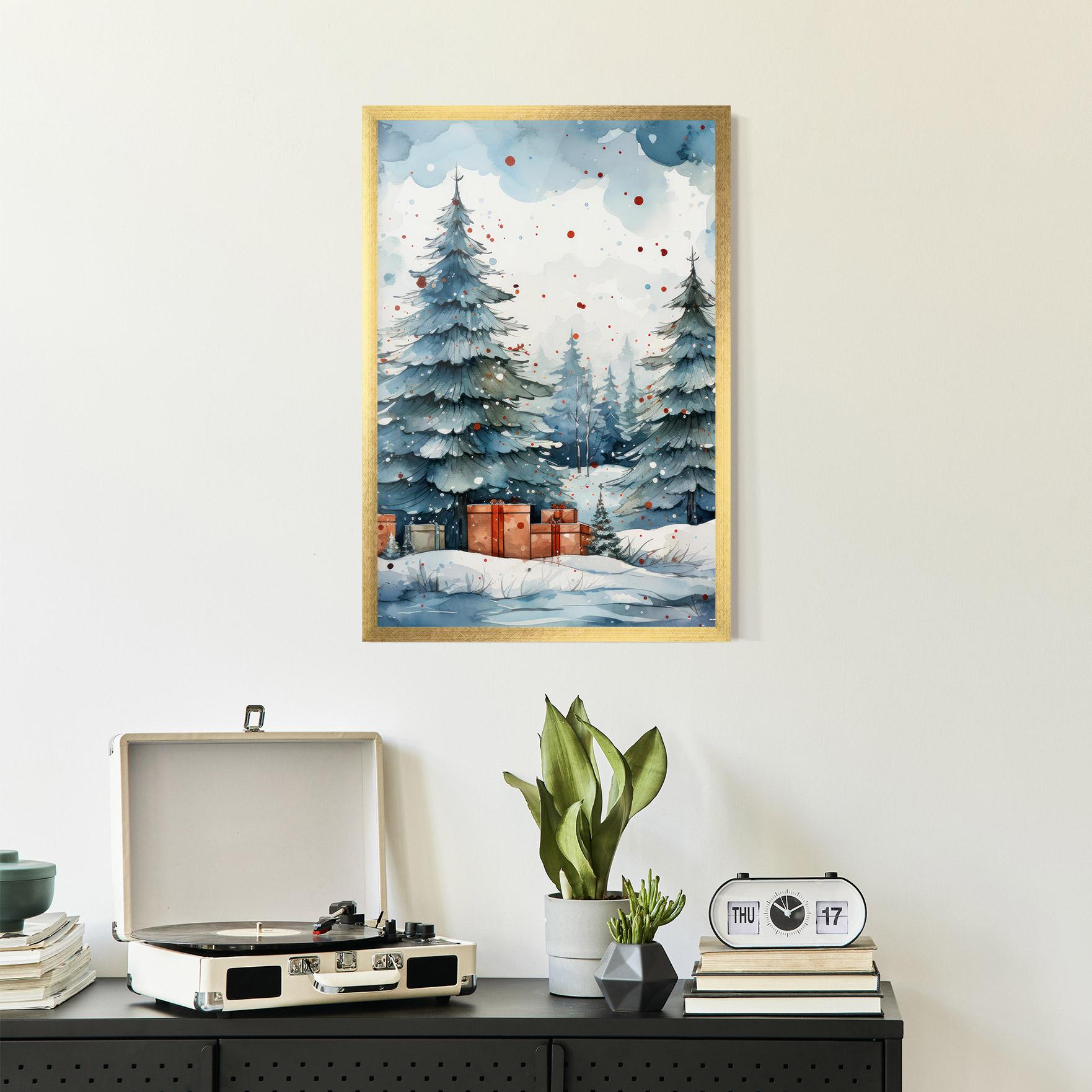 Poster Înrămat Watercolor Christmas mockup 2