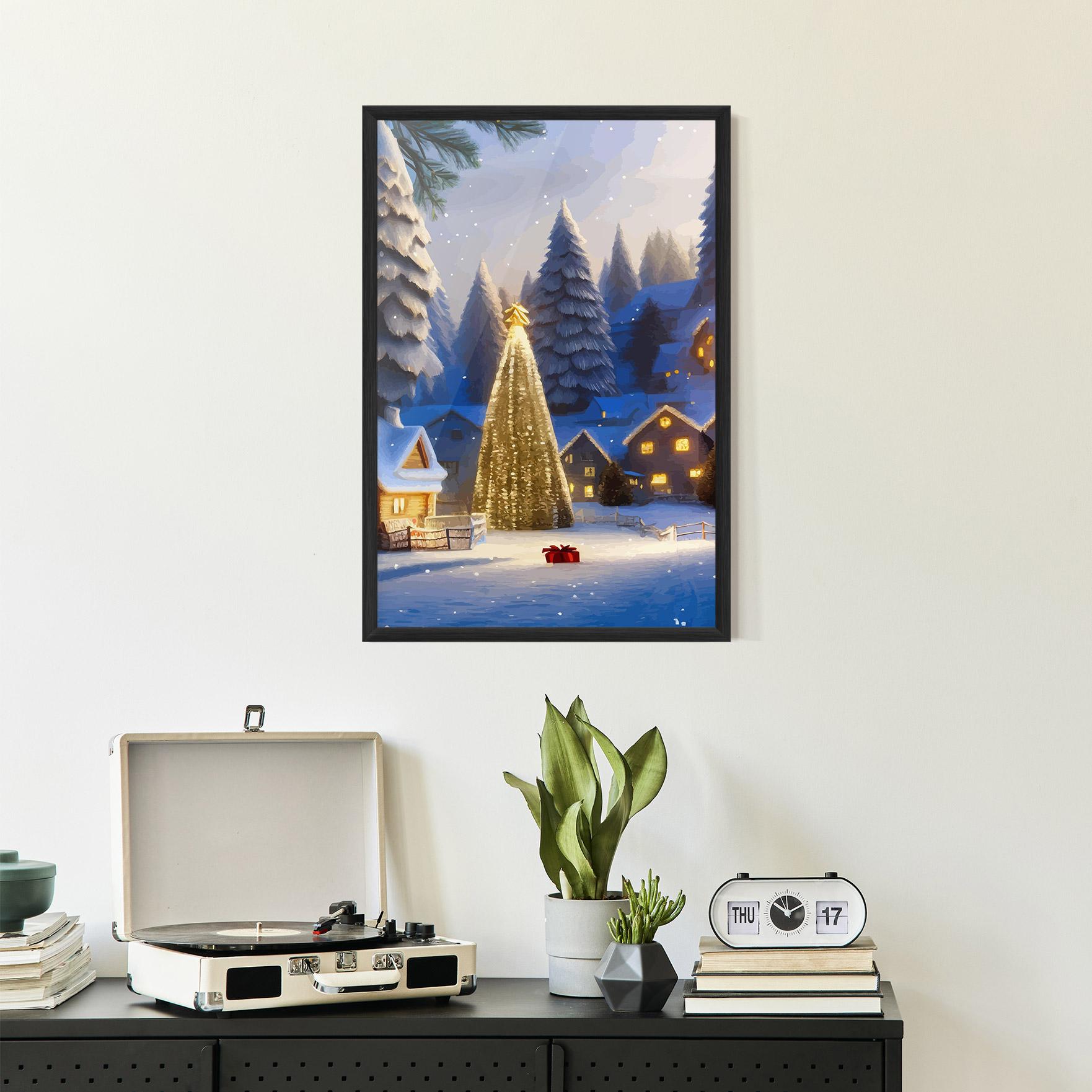Poster Înrămat Fairy Tale Christmas House mockup 2