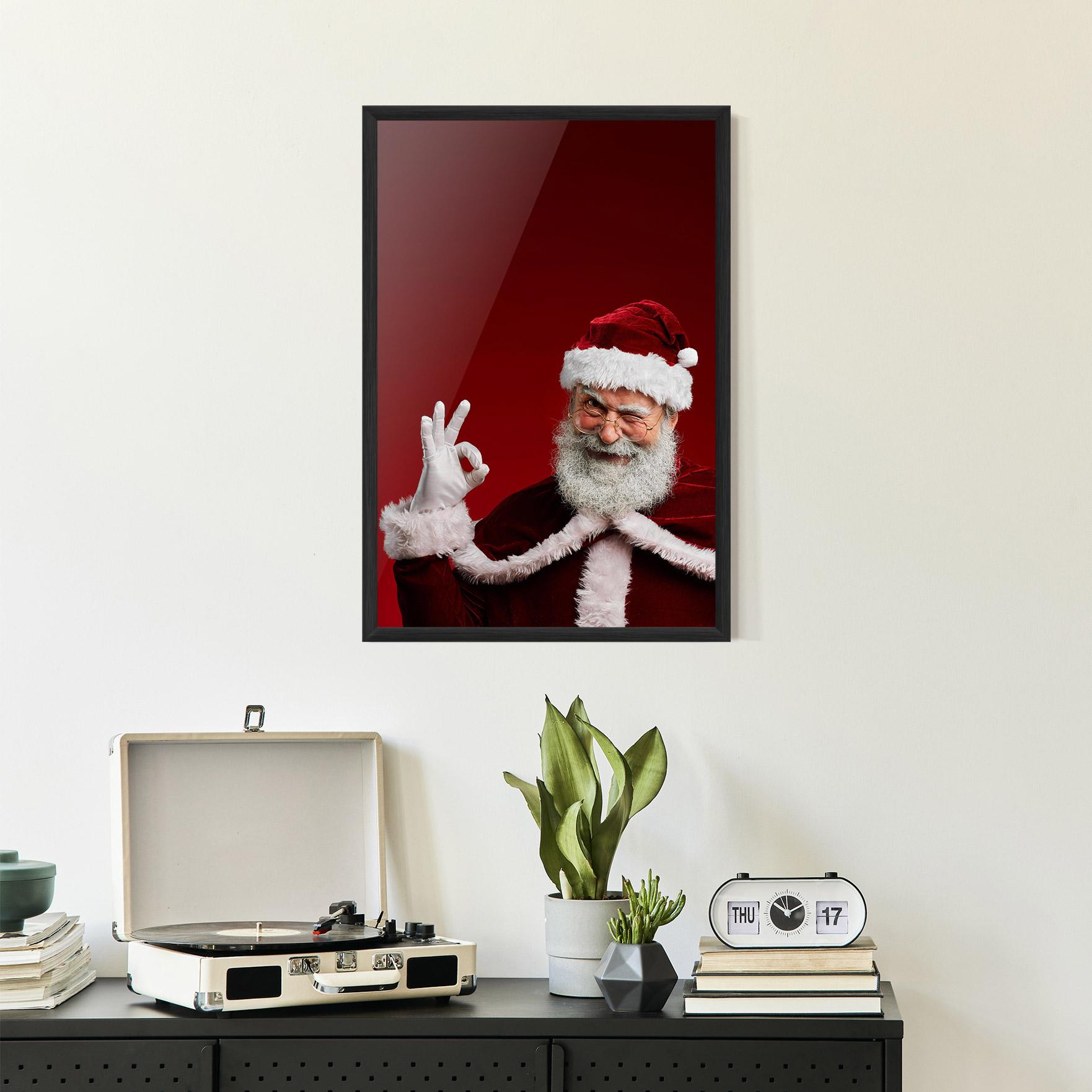 Poster Înrămat Santa Approves mockup 2
