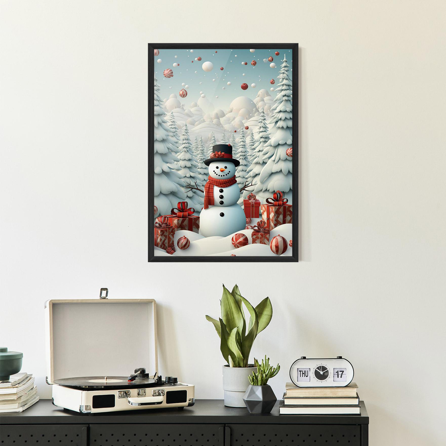 Poster Înrămat Snowman mockup 2