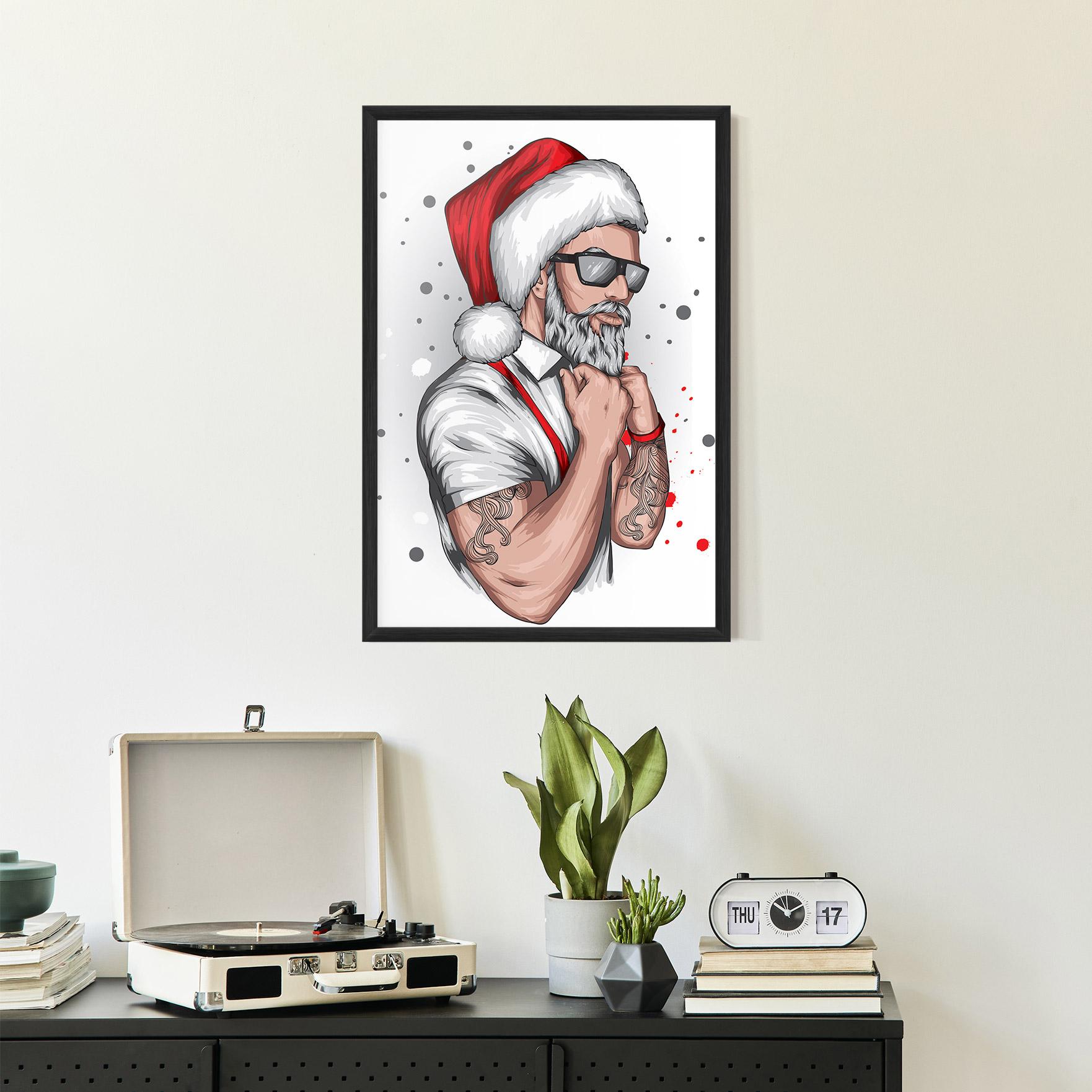 Poster Înrămat Tattoo Santa mockup 2