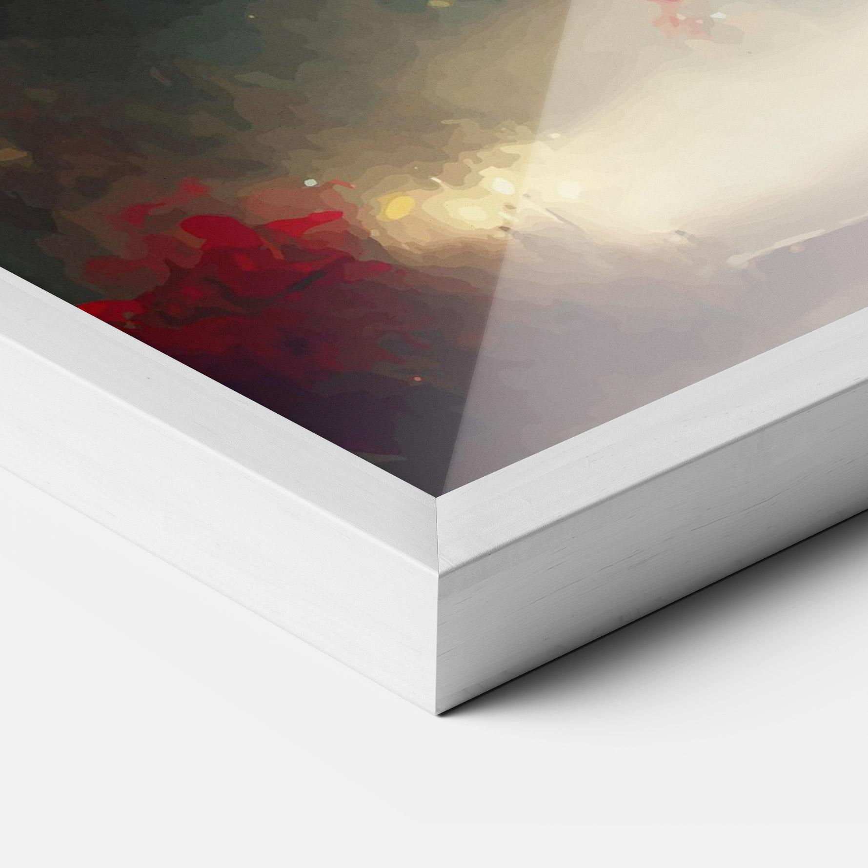 Poster Înrămat Snow Trees With Lights mockup 3