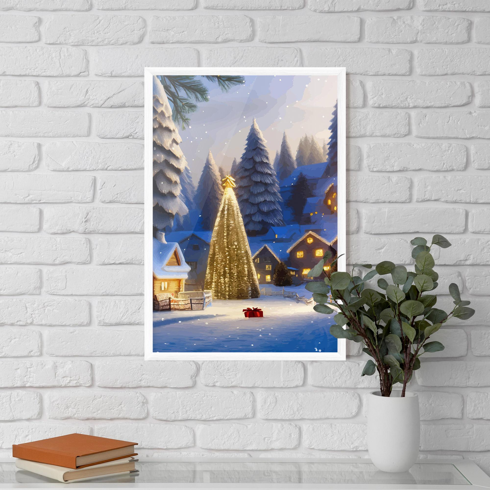 Poster Înrămat Fairy Tale Christmas House mockup 5
