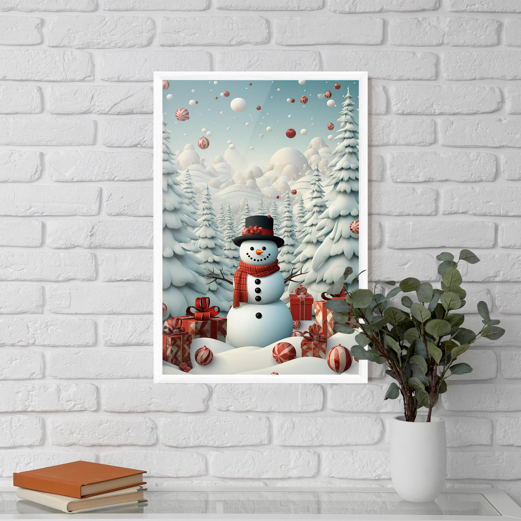 Poster Înrămat Snowman mockup 5