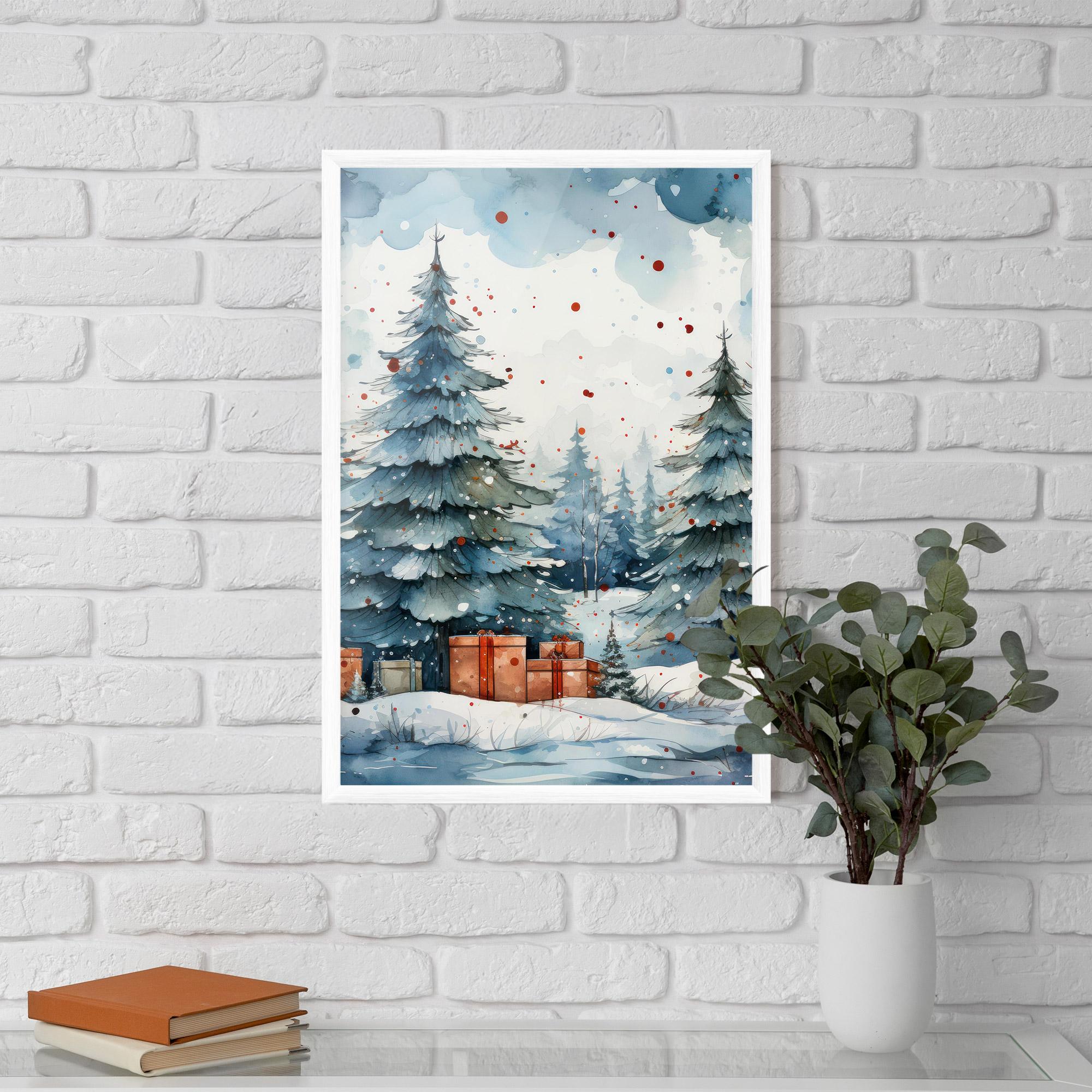 Poster Înrămat Watercolor Christmas mockup 5