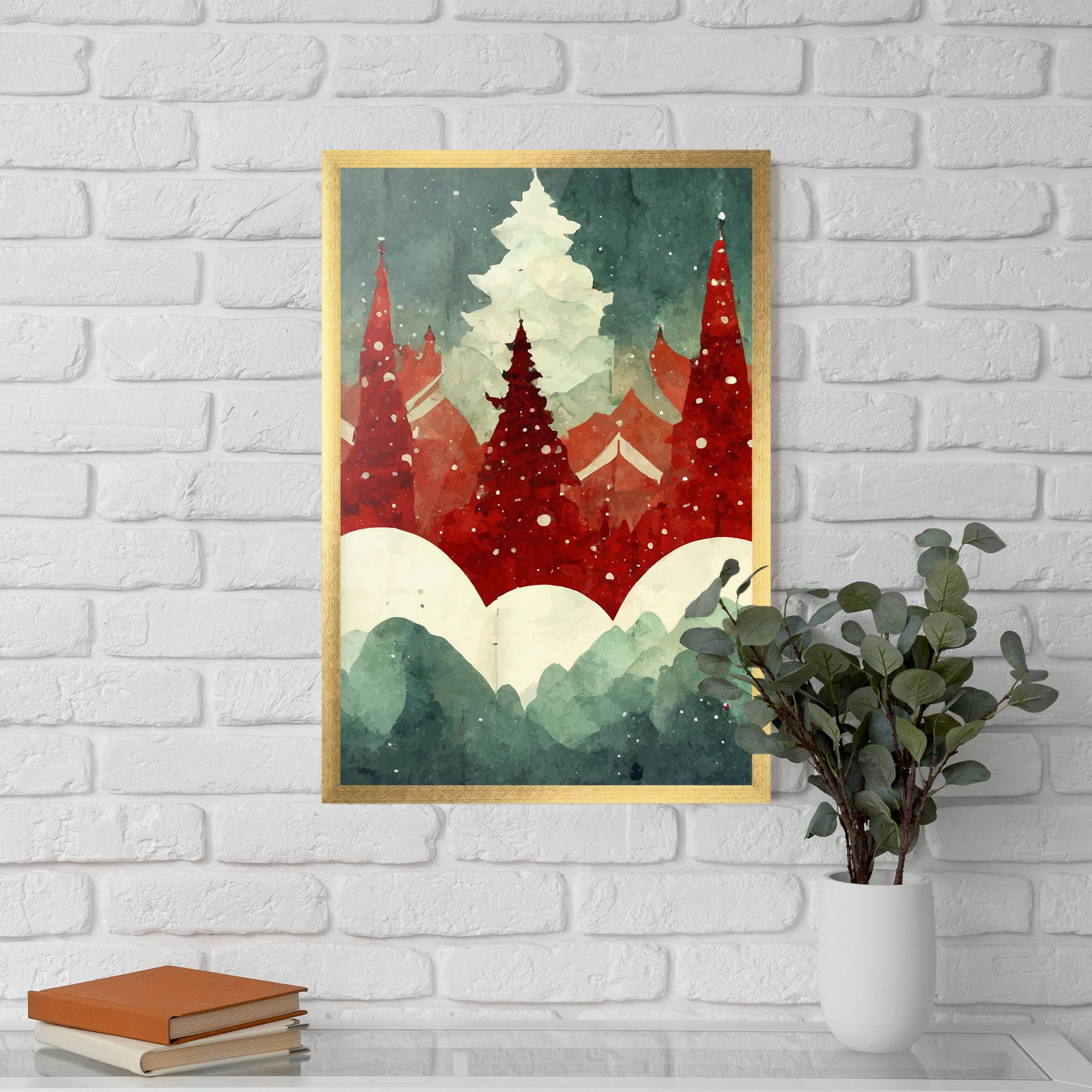 Poster Înrămat Christmas Landscape mockup 5