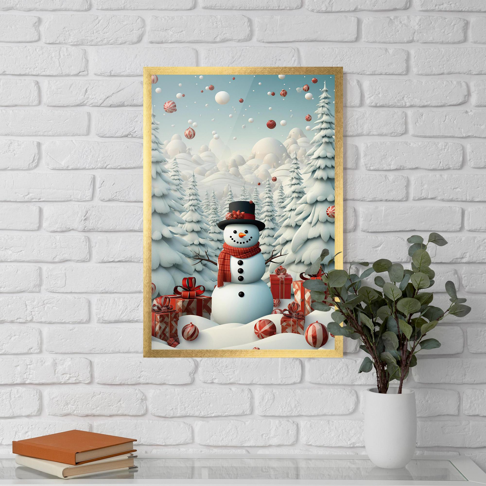 Poster Înrămat Snowman mockup 5