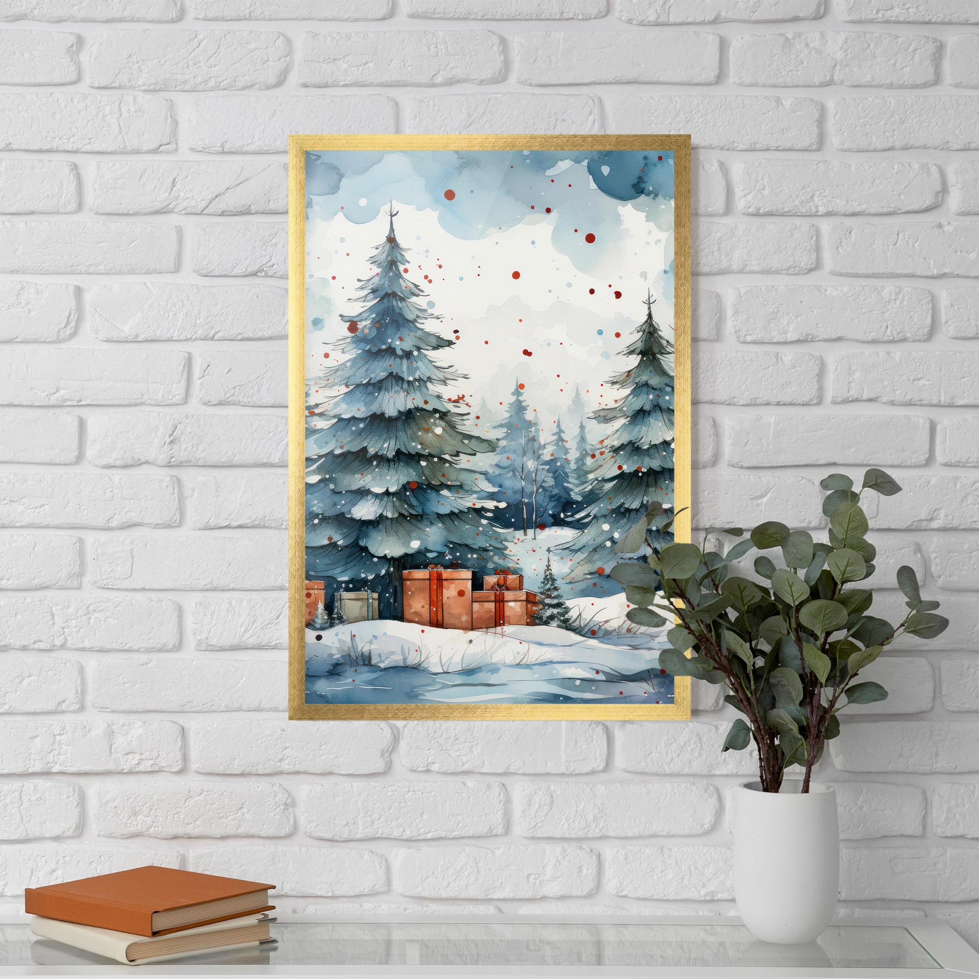 Poster Înrămat Watercolor Christmas mockup 5