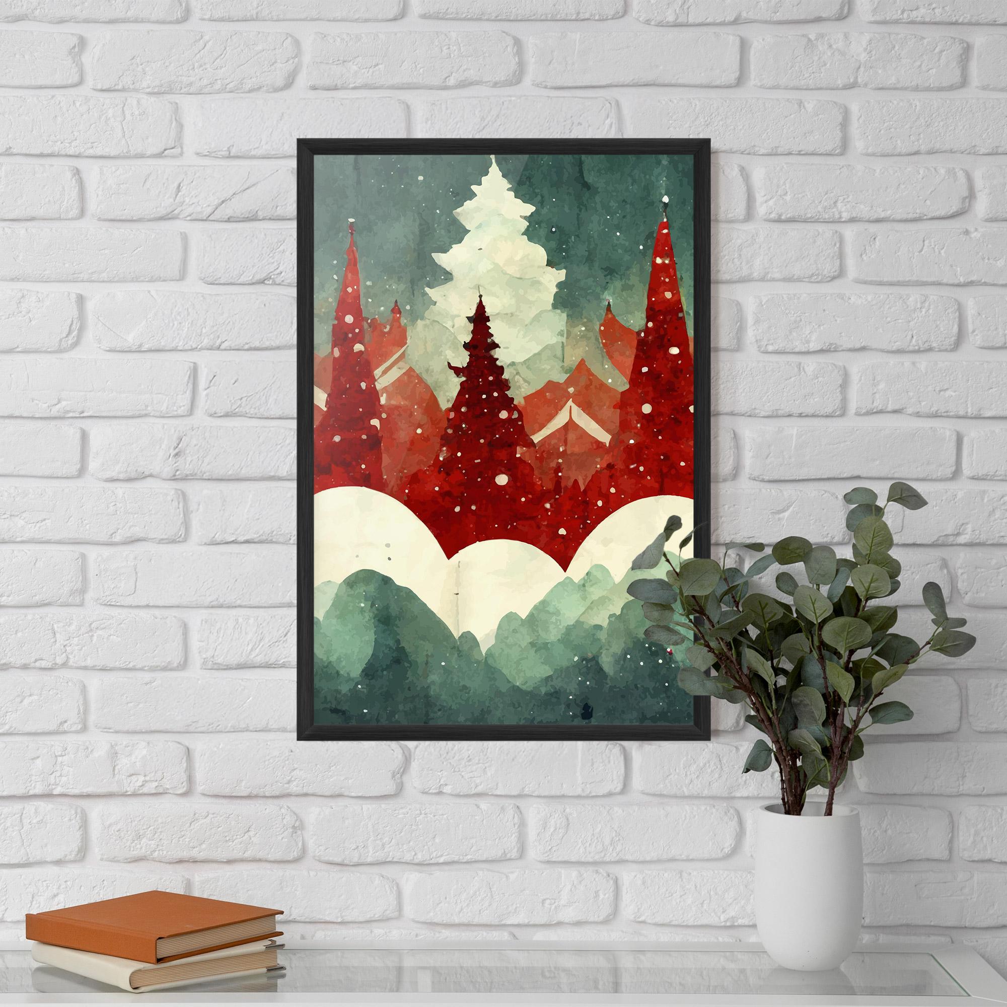Poster Înrămat Christmas Landscape mockup 5