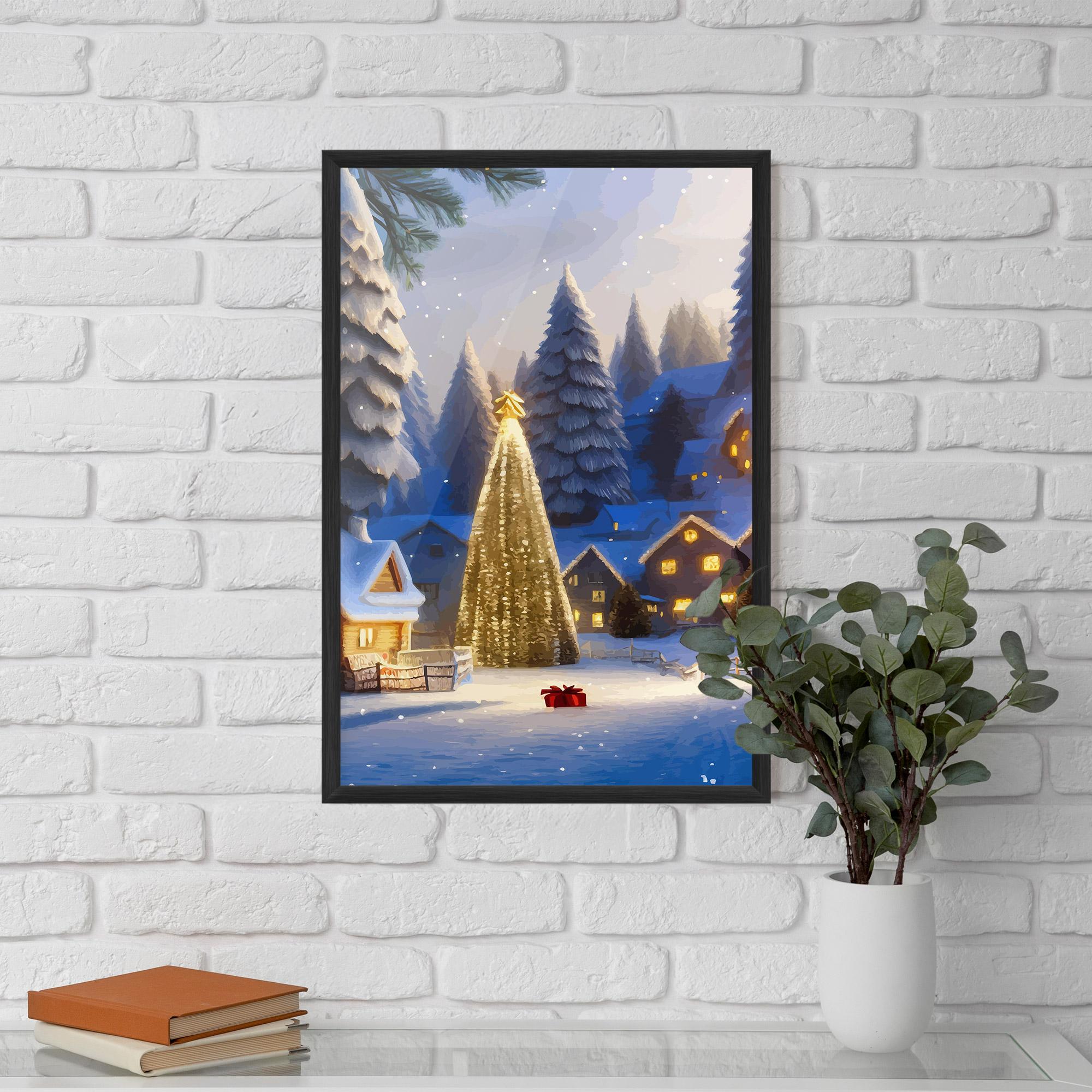 Poster Înrămat Fairy Tale Christmas House mockup 5