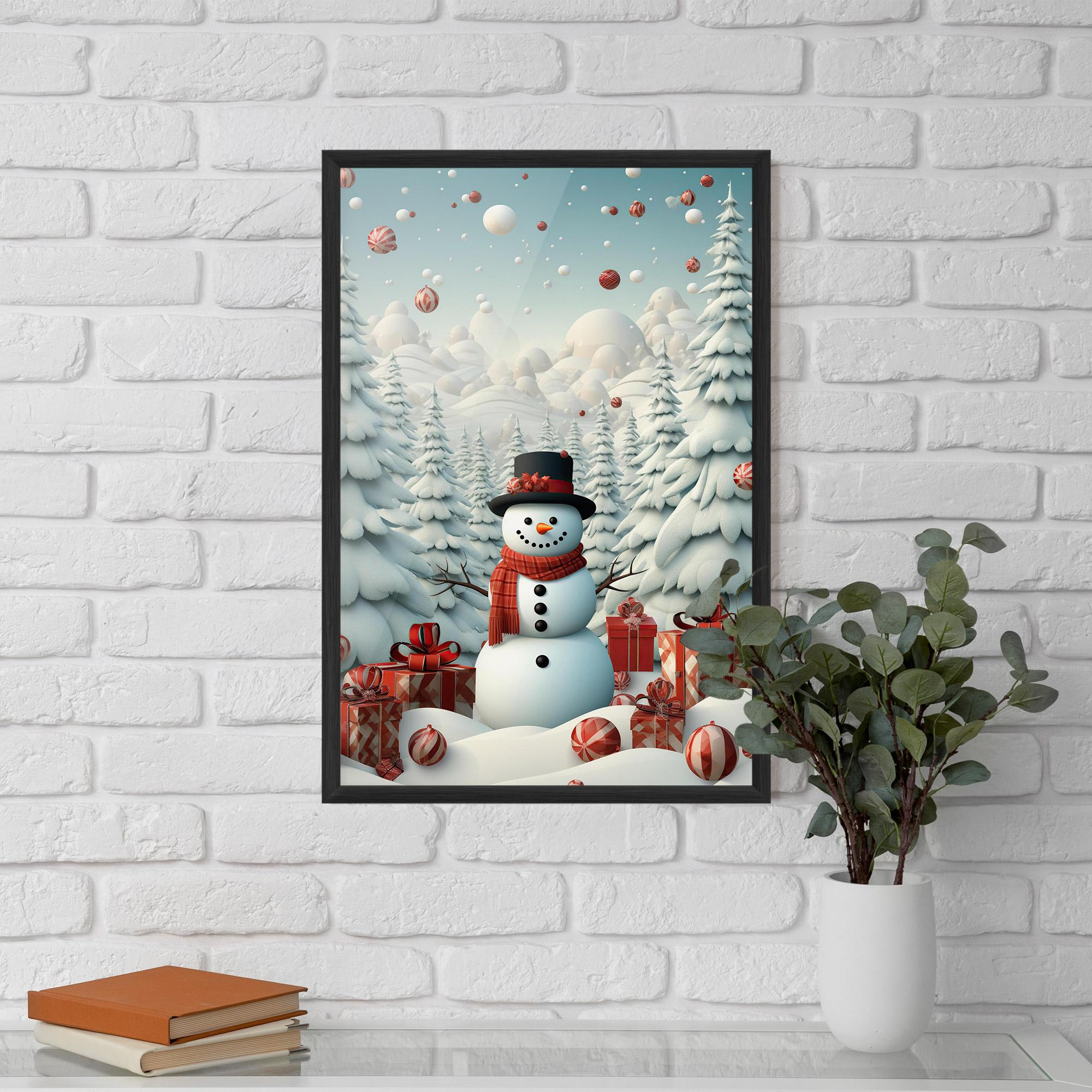 Poster Înrămat Snowman mockup 5