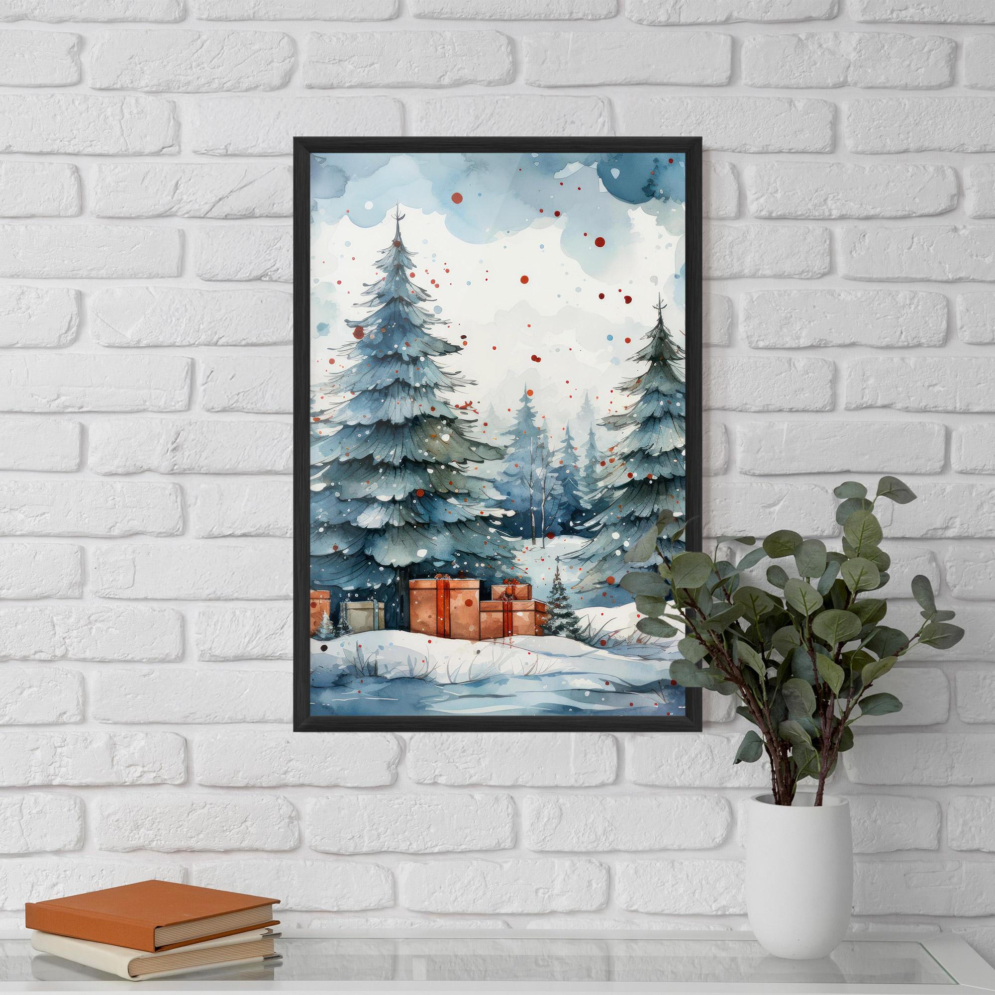 Poster Înrămat Watercolor Christmas mockup 5