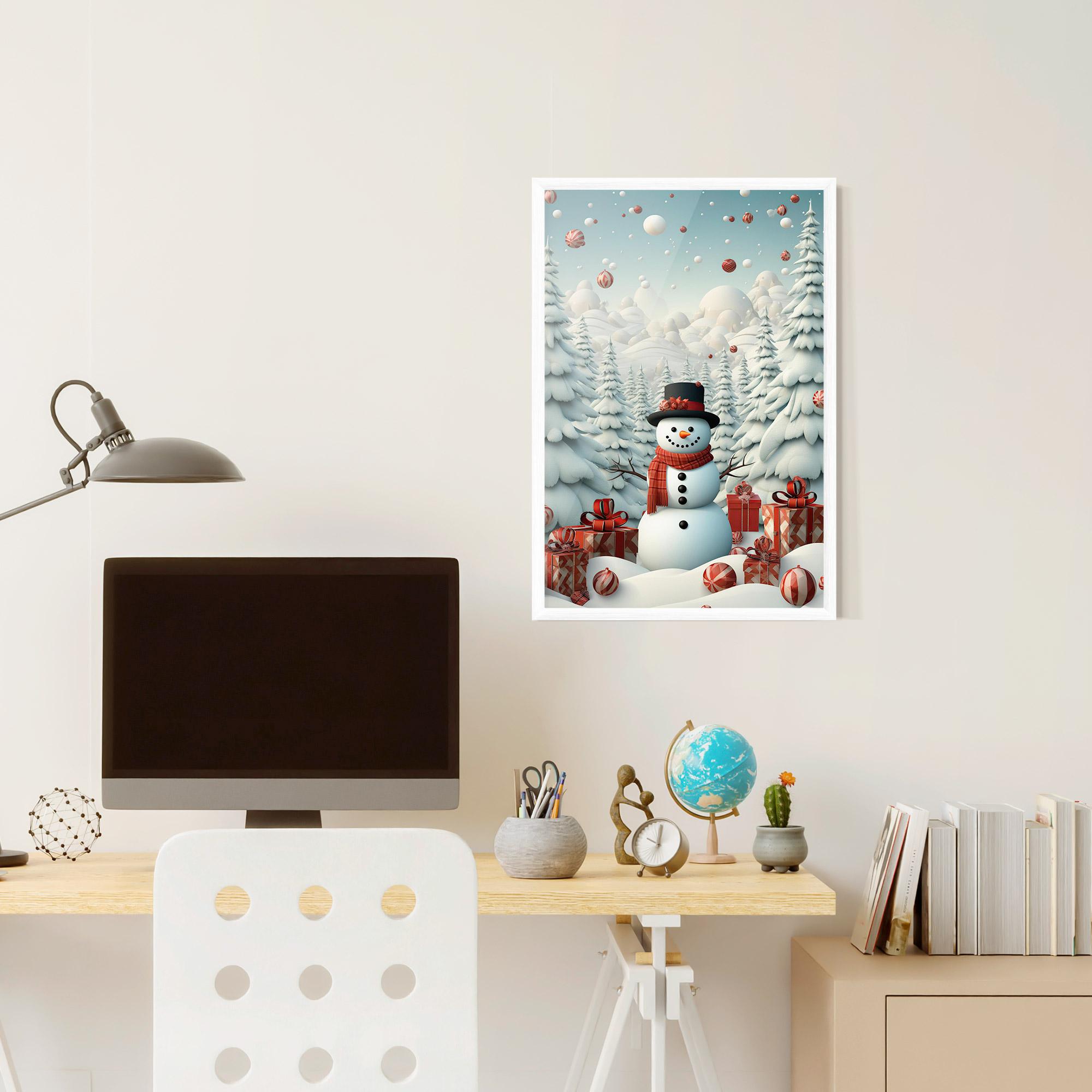 Poster Înrămat Snowman mockup 6