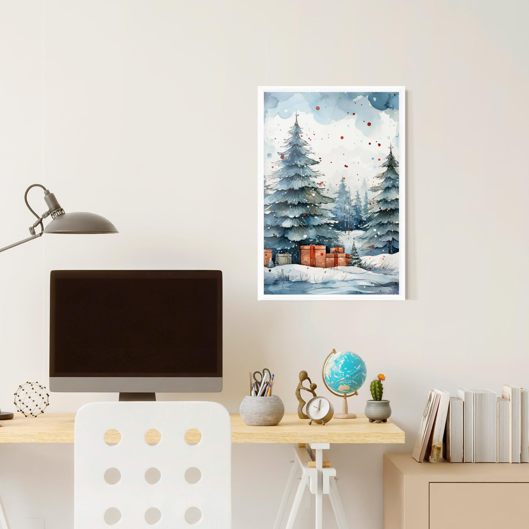Poster Înrămat Watercolor Christmas mockup 6