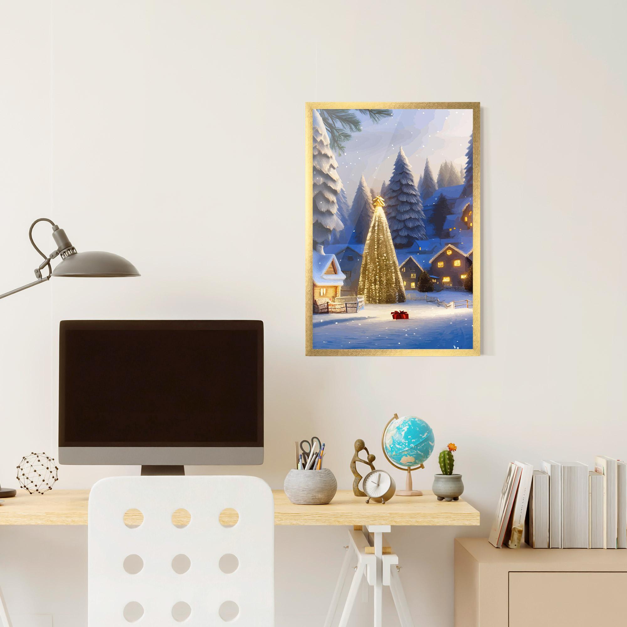 Poster Înrămat Fairy Tale Christmas House mockup 6