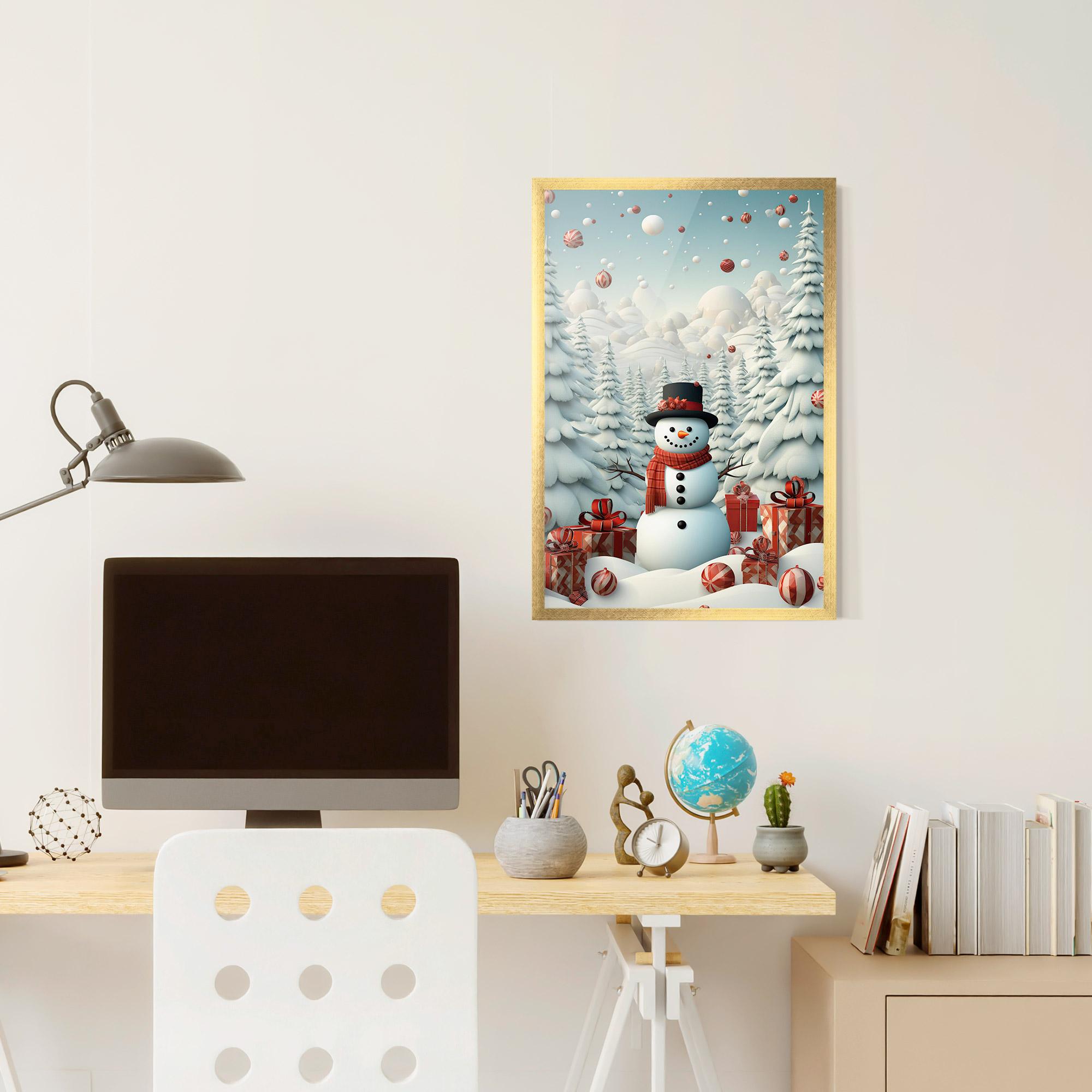 Poster Înrămat Snowman mockup 6