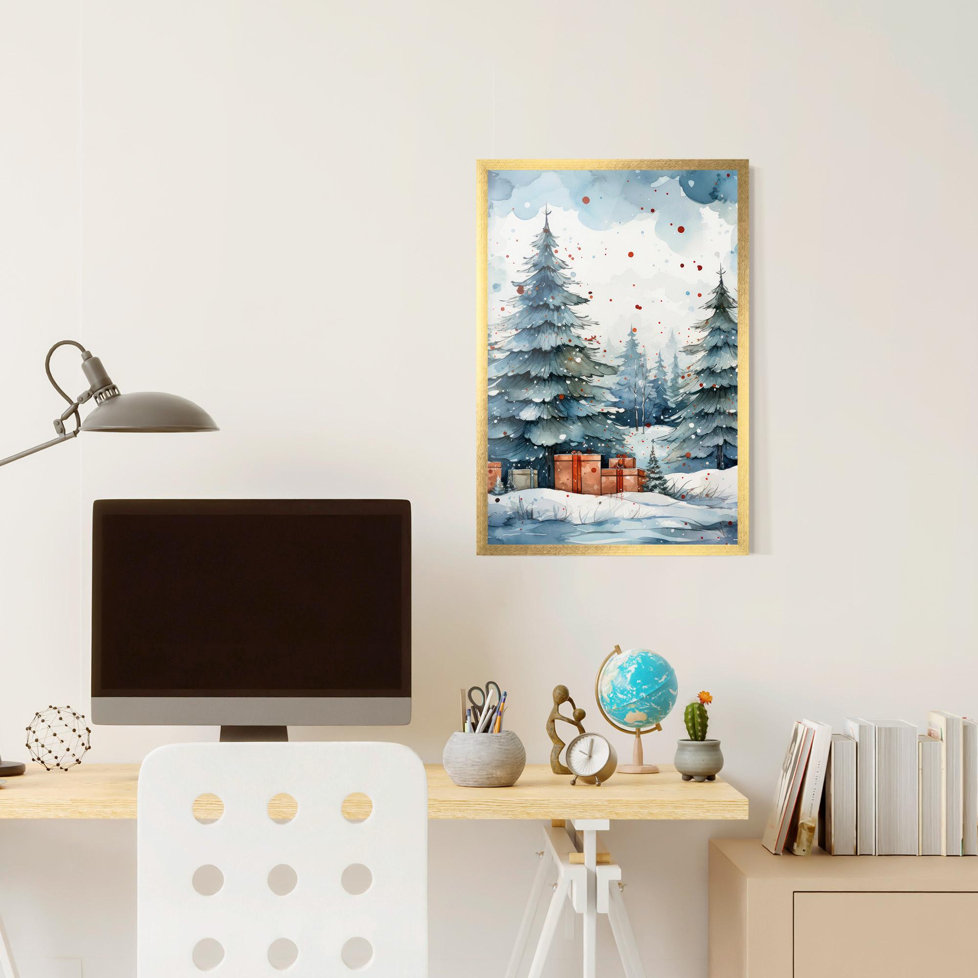 Poster Înrămat Watercolor Christmas mockup 6
