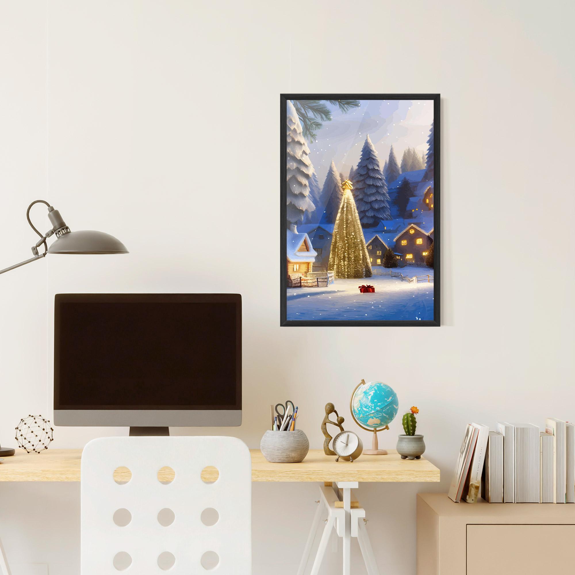 Poster Înrămat Fairy Tale Christmas House mockup 6