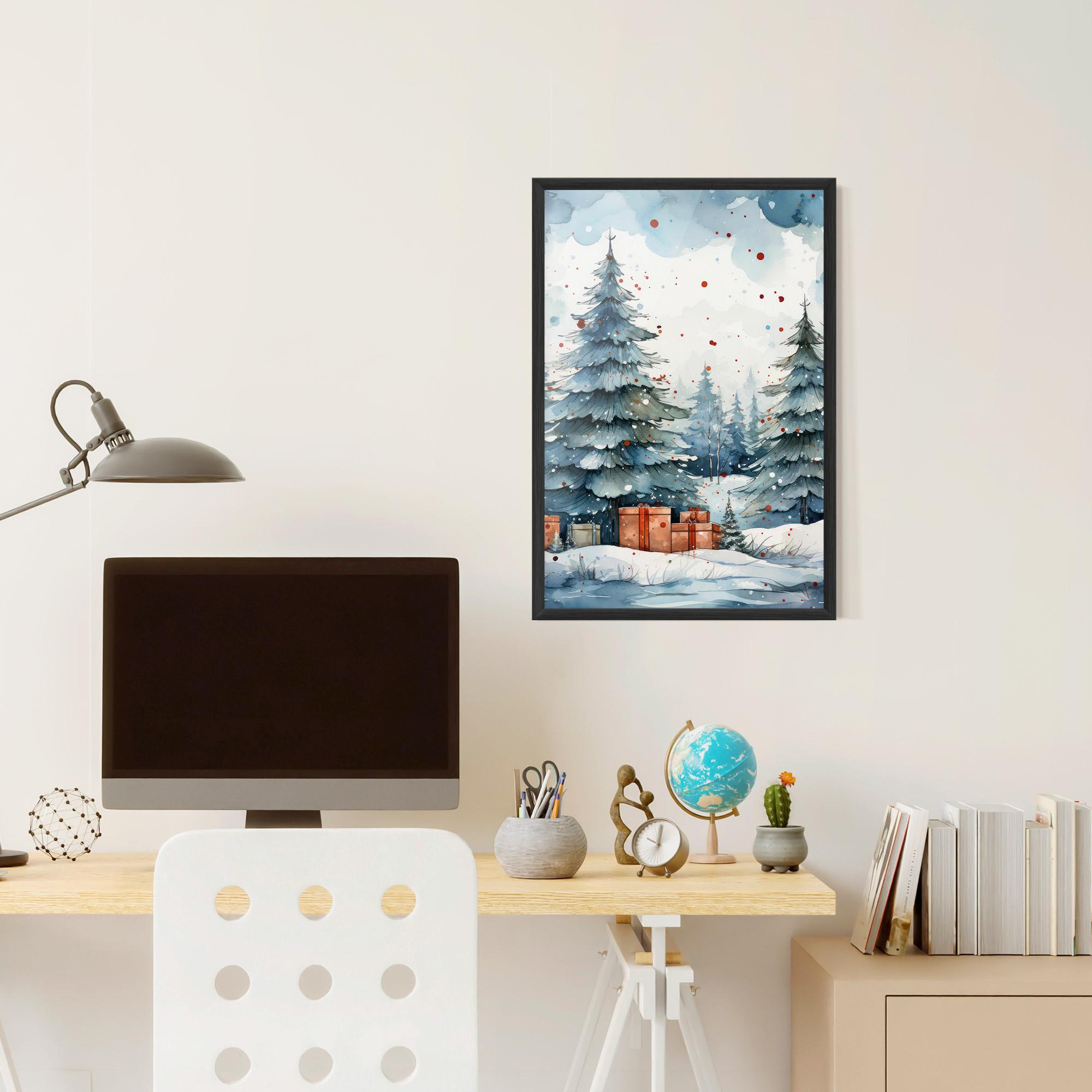 Poster Înrămat Watercolor Christmas mockup 6