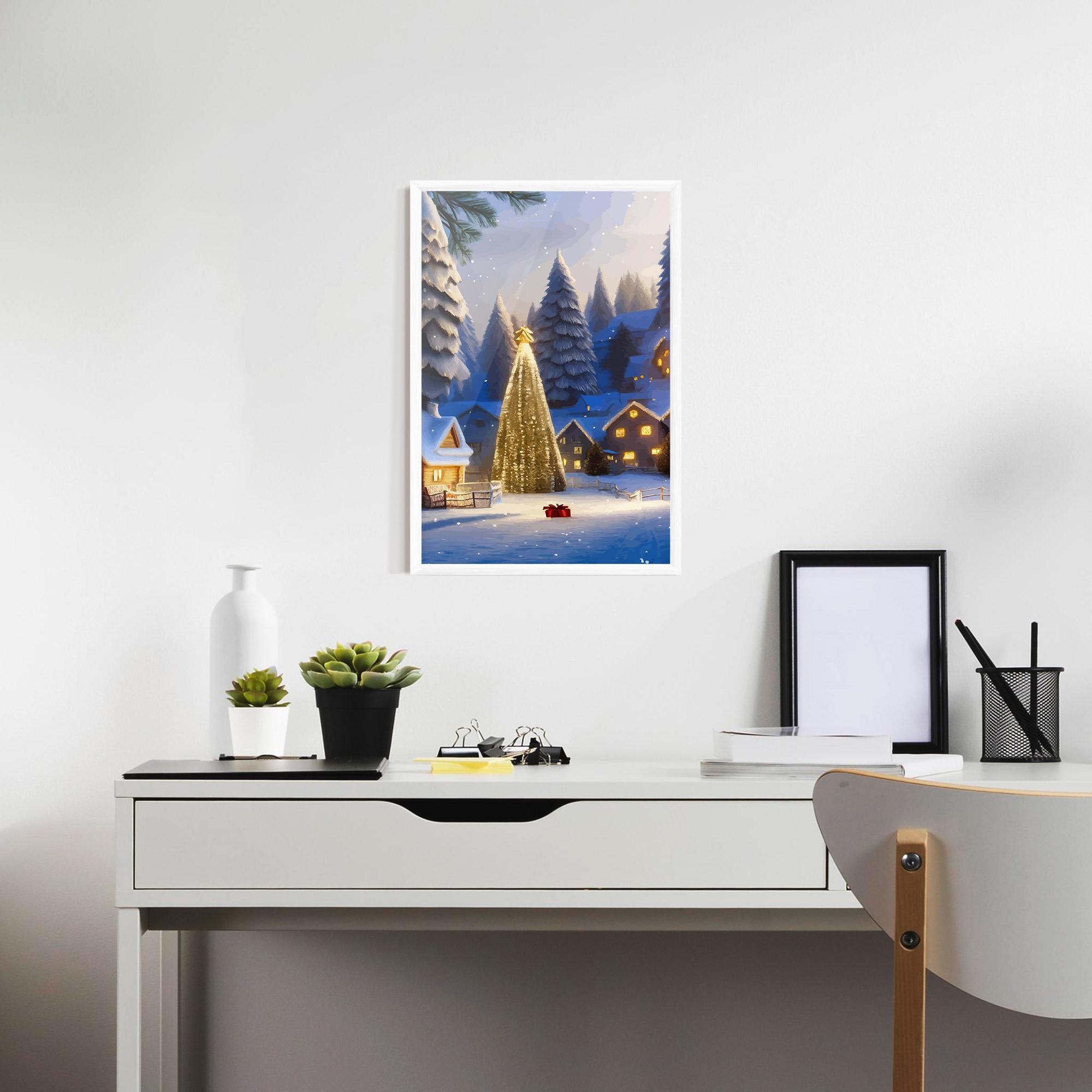 Poster Înrămat Fairy Tale Christmas House mockup 7