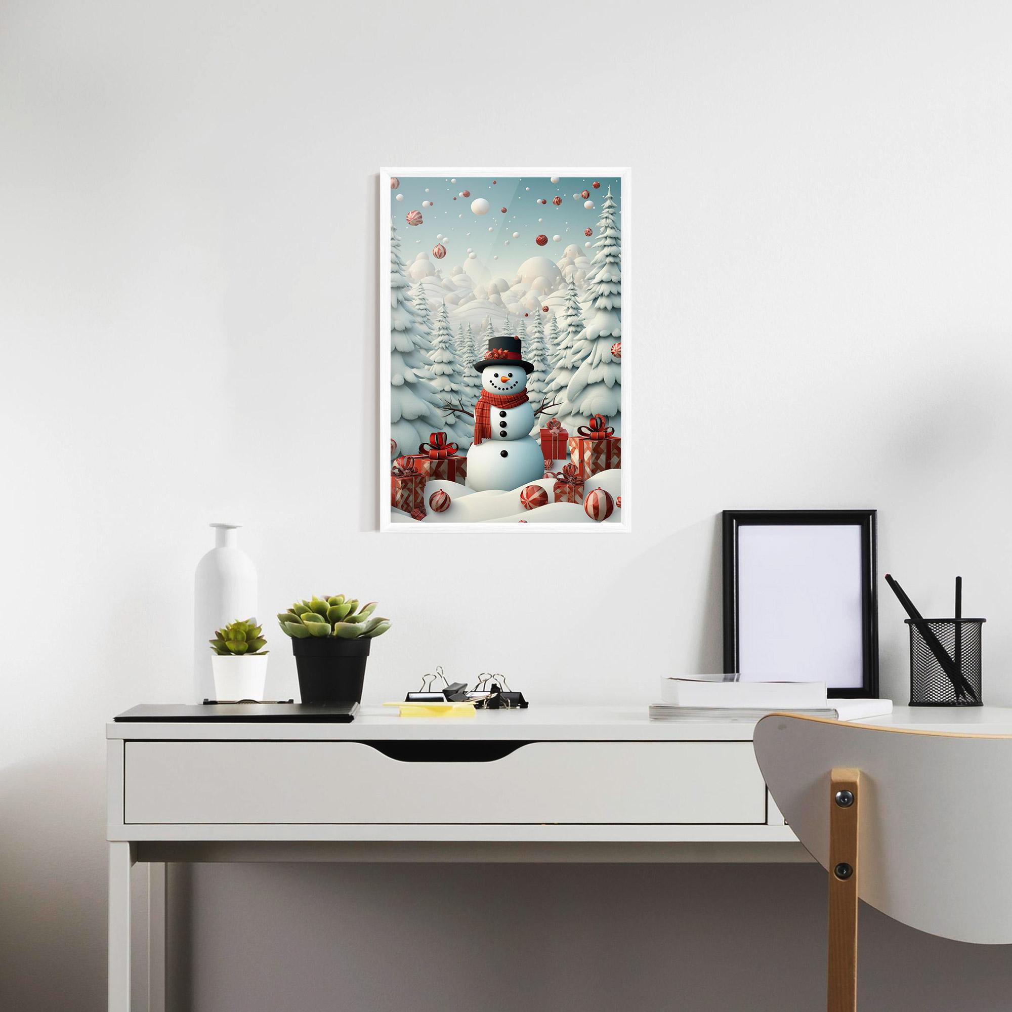 Poster Înrămat Snowman mockup 7