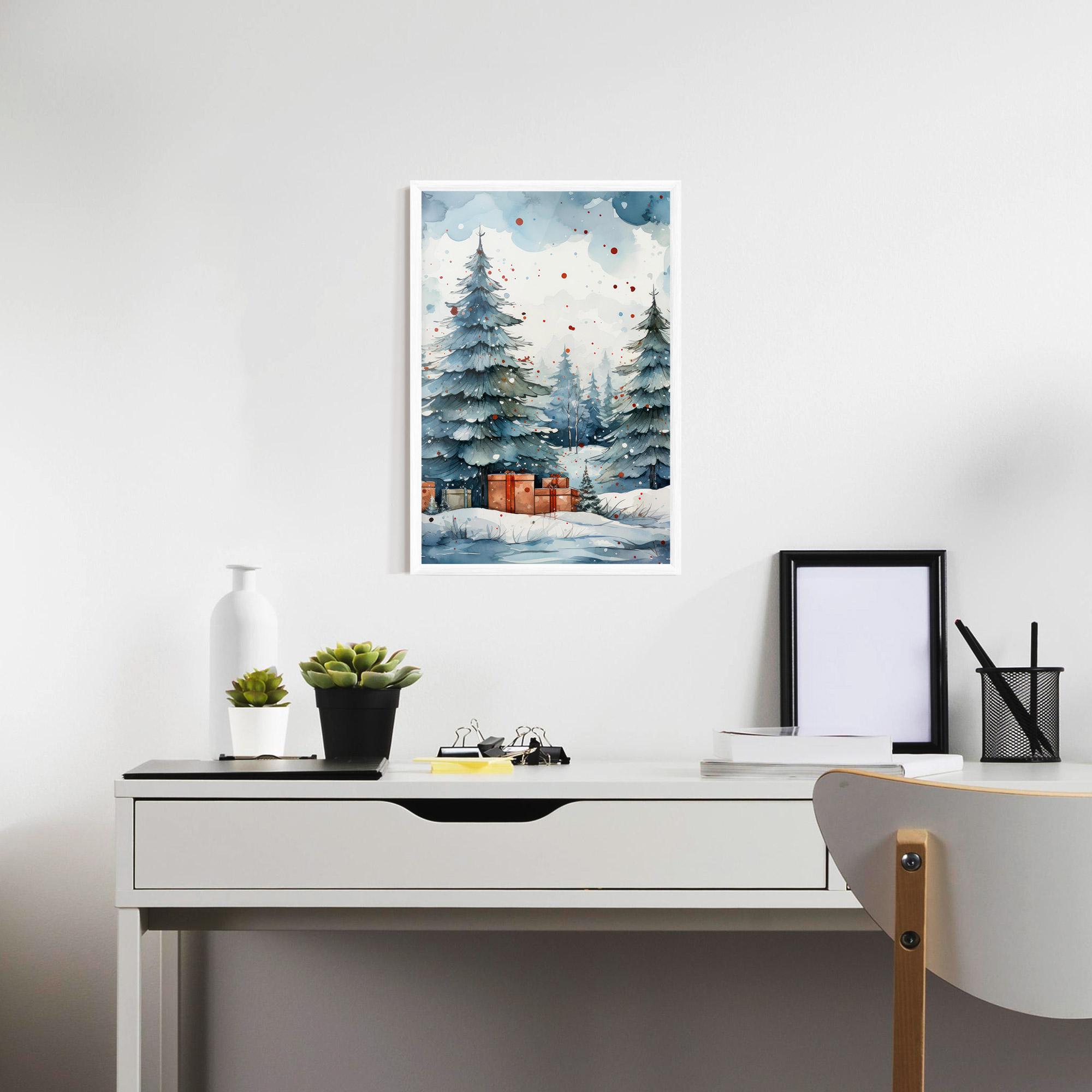Poster Înrămat Watercolor Christmas mockup 7