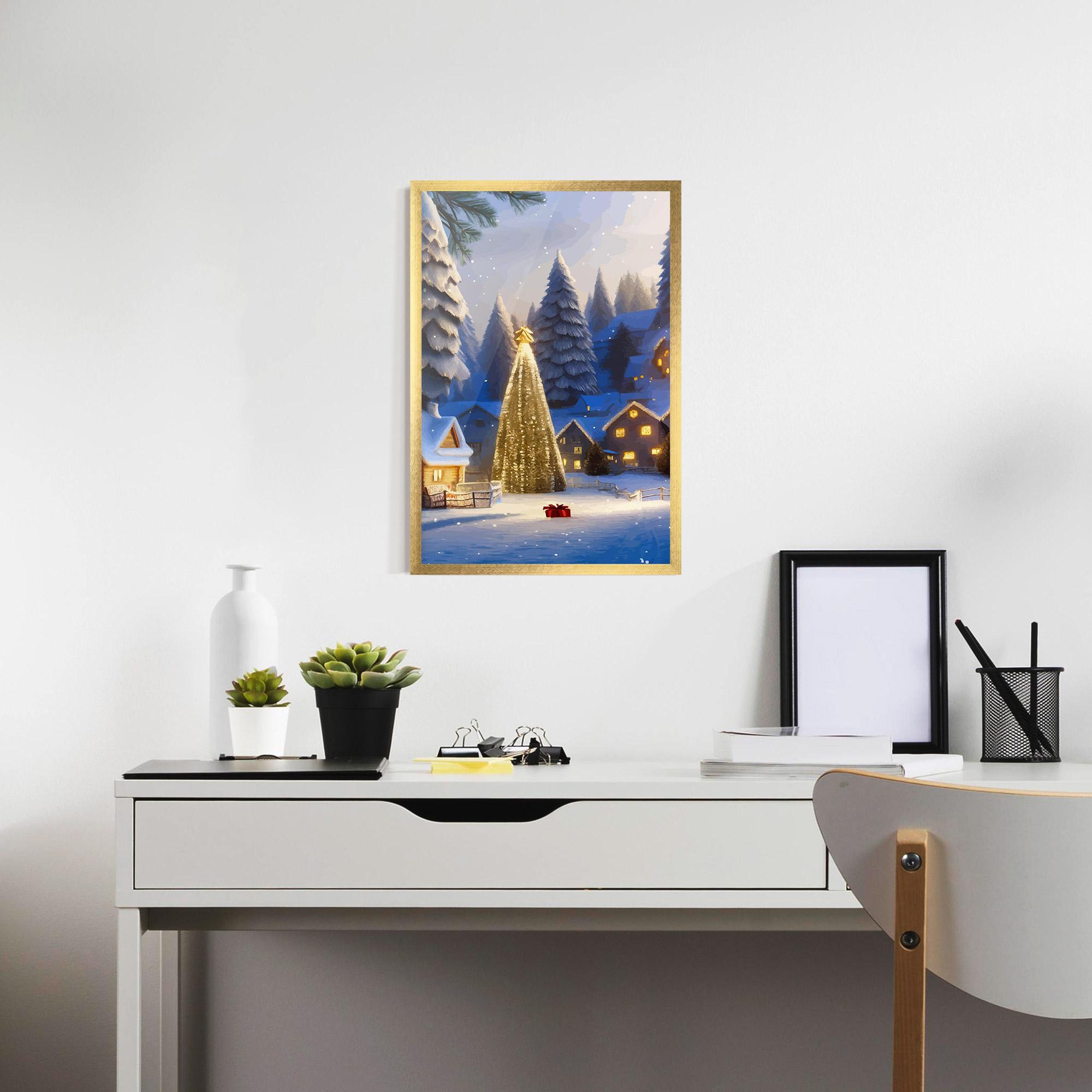 Poster Înrămat Fairy Tale Christmas House mockup 7